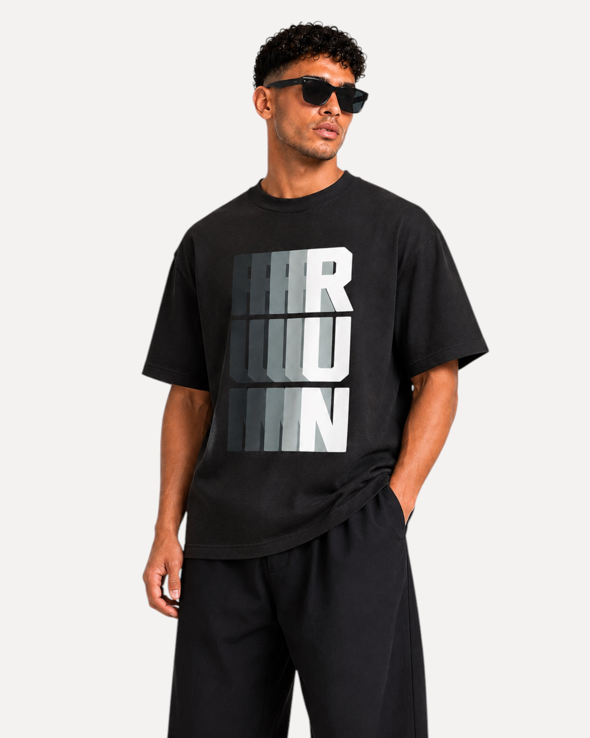 ATHLEX Motion Graphic Oversized T-Shirt – Black