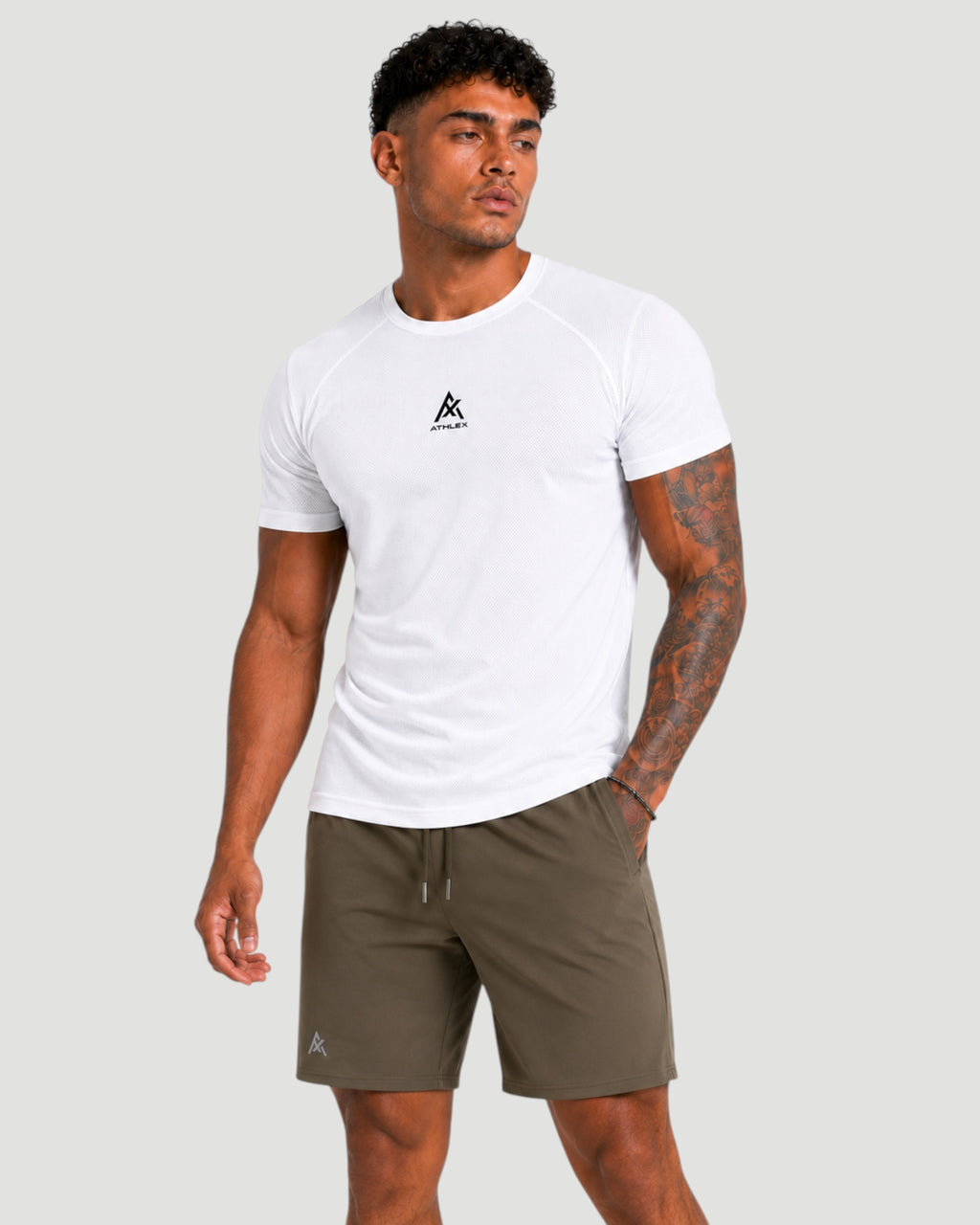 Athlex White Dry-Fit Breathable Performance T-Shirt