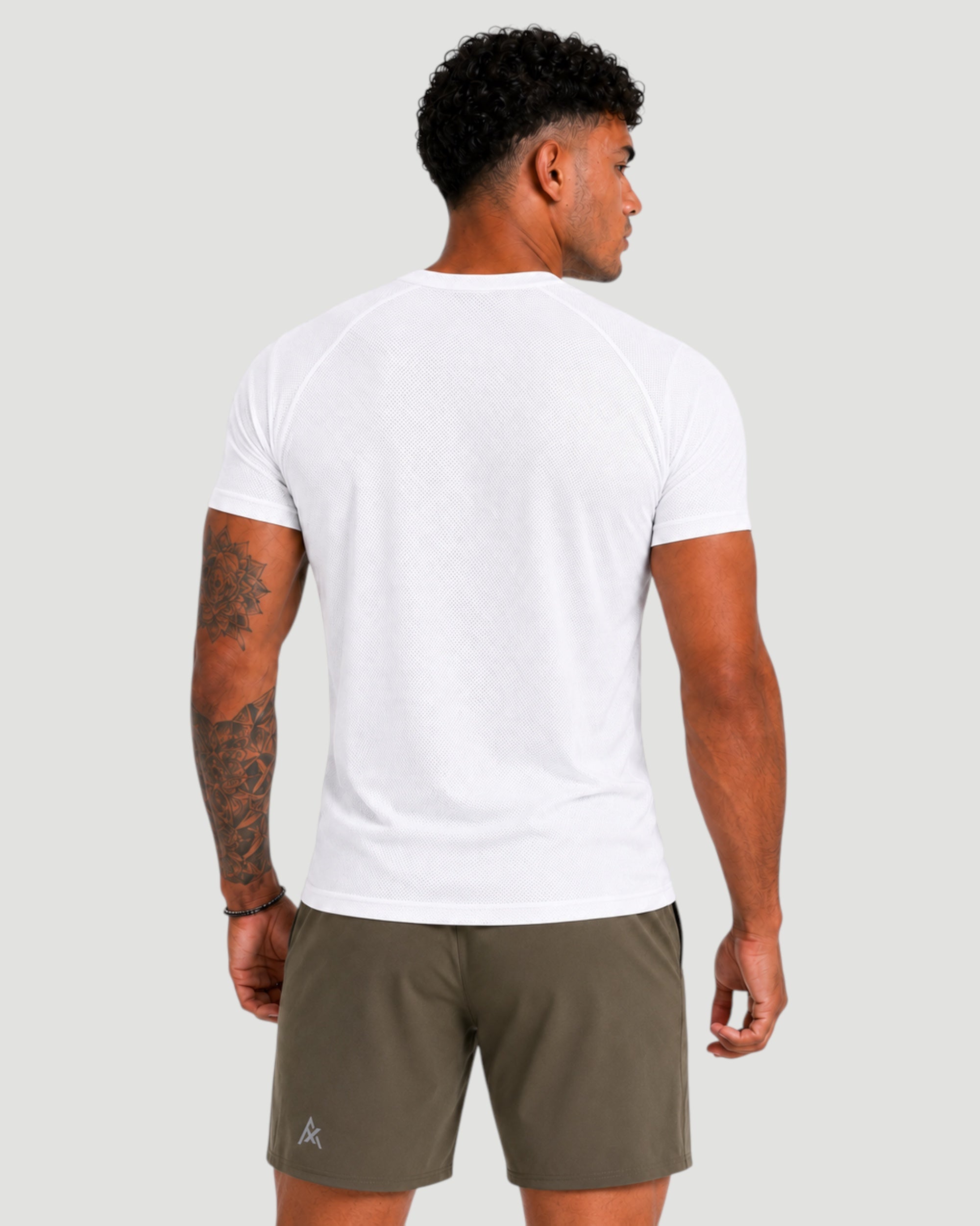 Athlex White Dry-Fit Breathable Performance T-Shirt