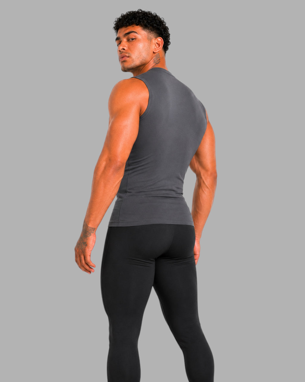 ATHLEX Charcoal Sleeveless Compression Tank