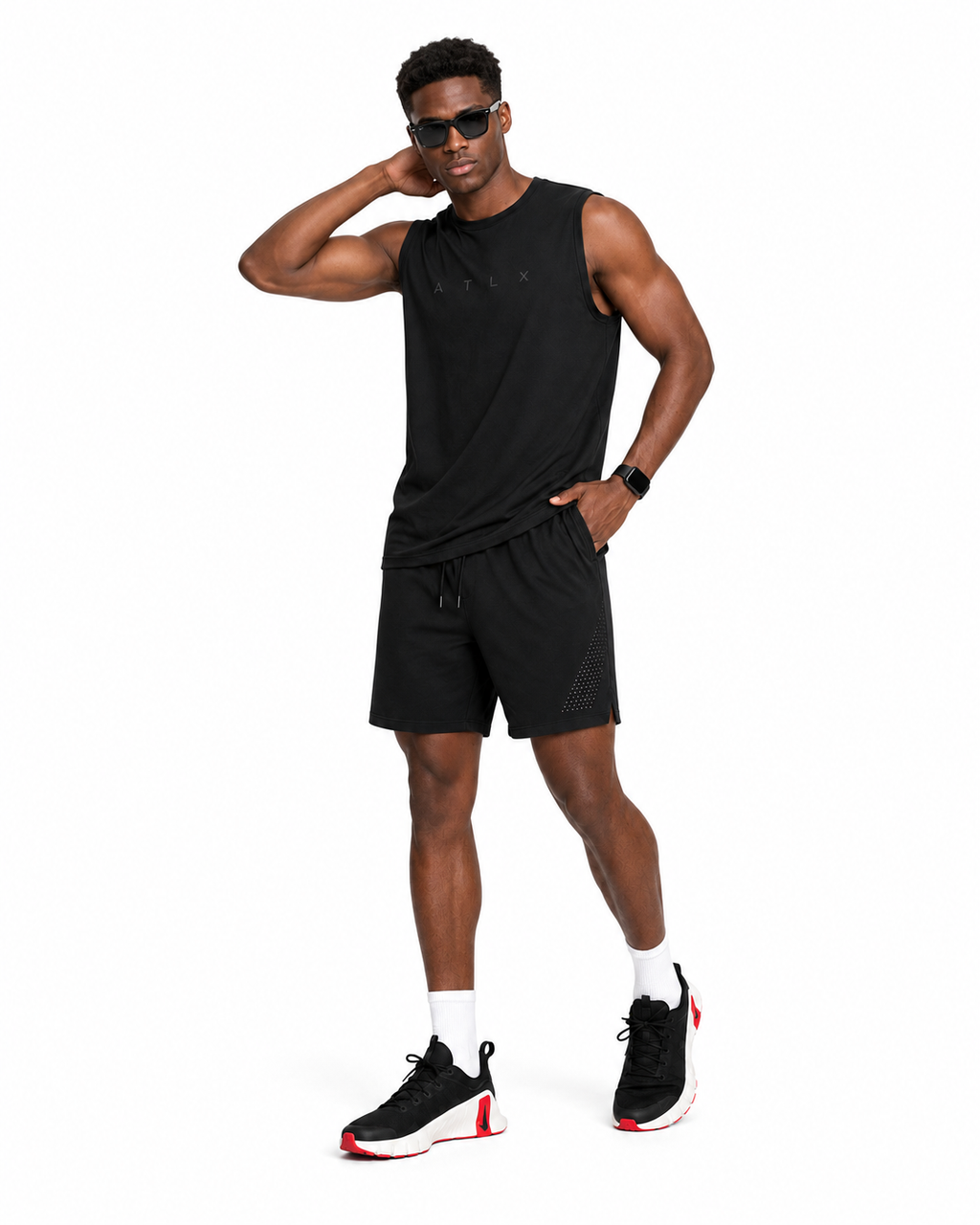 ATHLEX AeroVent Laser-Cut Training Shorts – Jet Black
