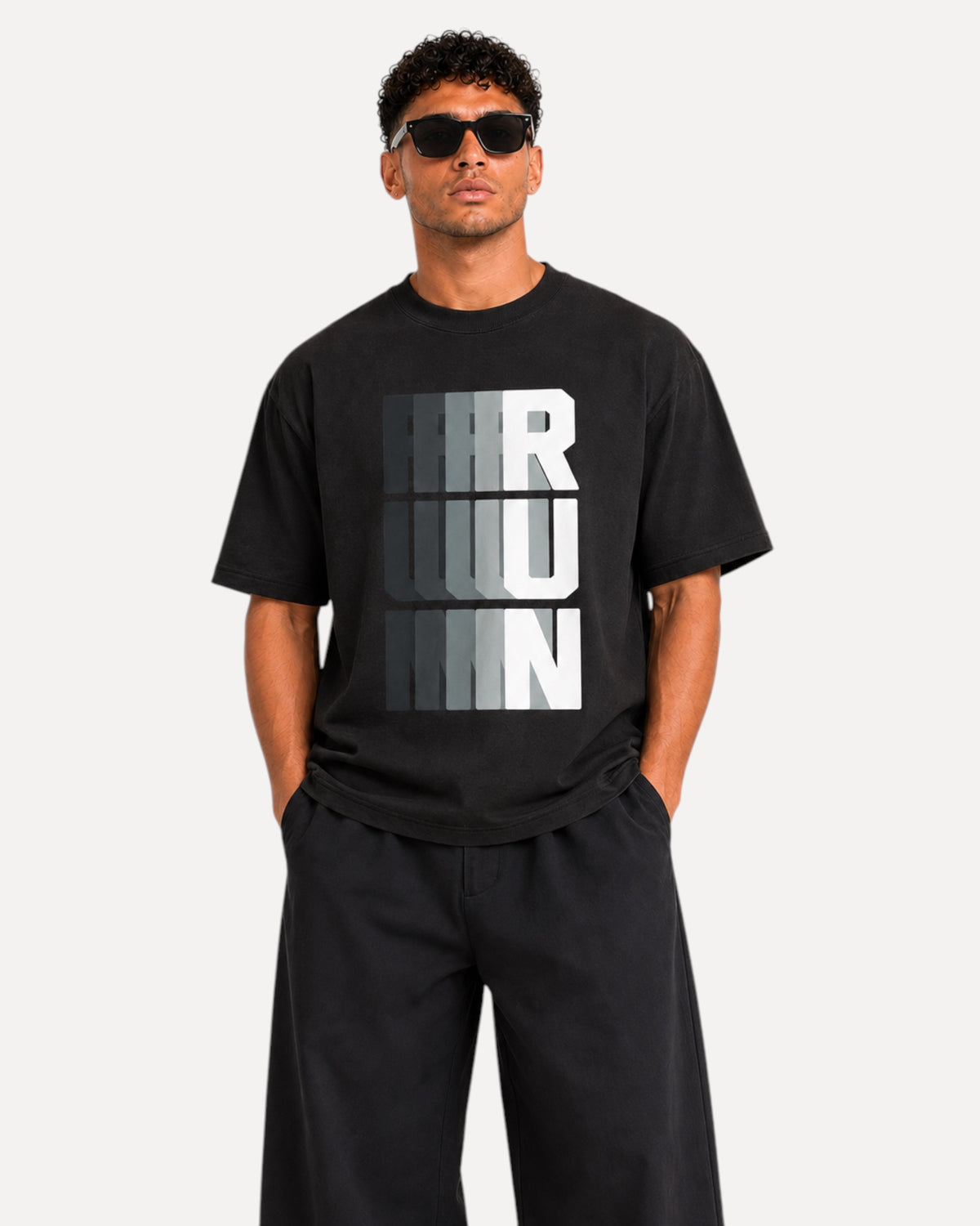 ATHLEX Motion Graphic Oversized T-Shirt – Black