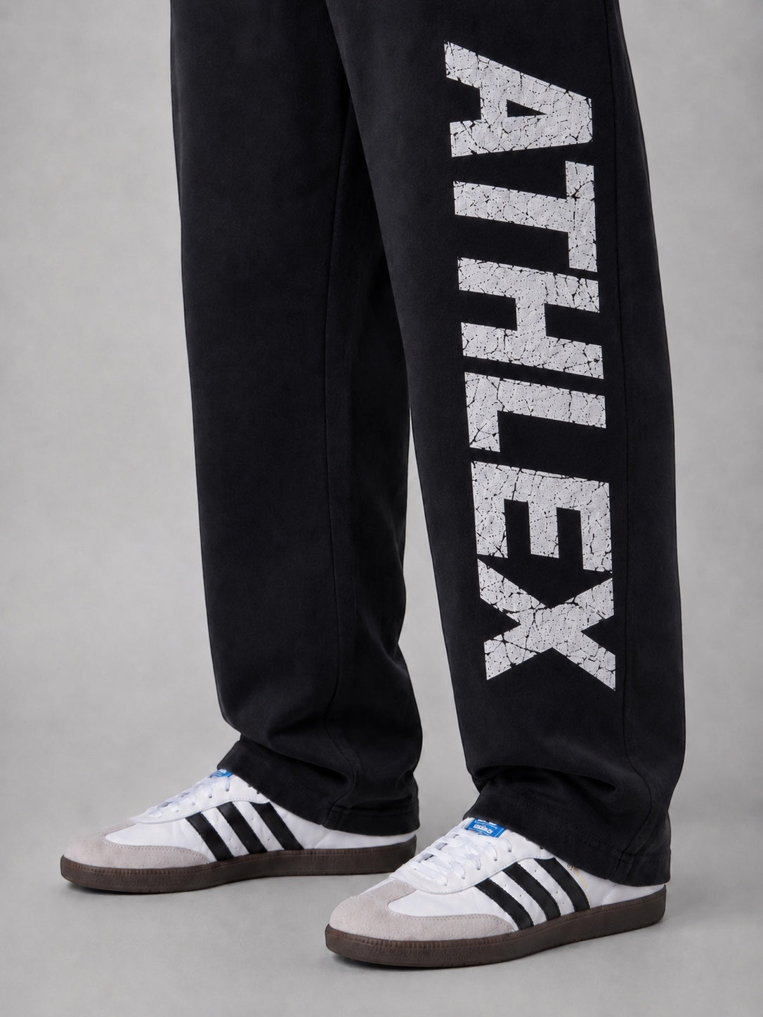 ATHLEX Legacy Wide-Leg Cotton Sweatpants – Black
