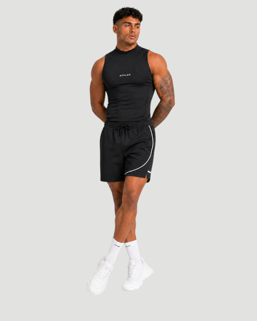 ATHLEX High Neck Compression Sleeveless Shirt - Black