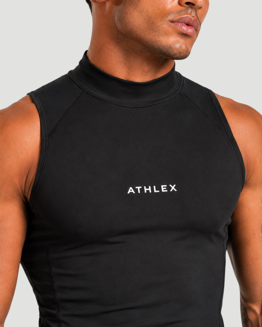 ATHLEX High Neck Compression Sleeveless Shirt - Black