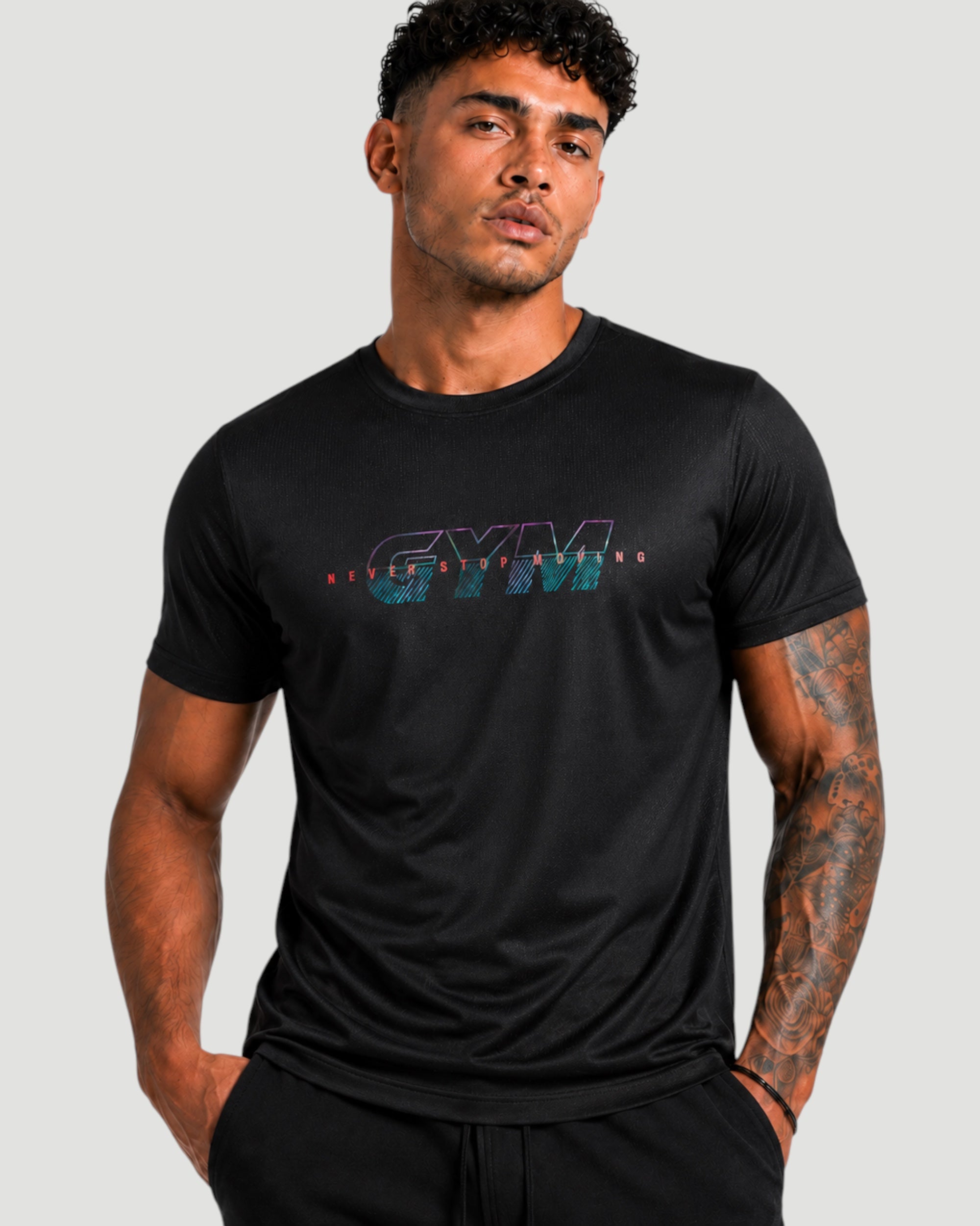 ATHLEX Men’s Black GYM Dry Fit Performance T-Shirt