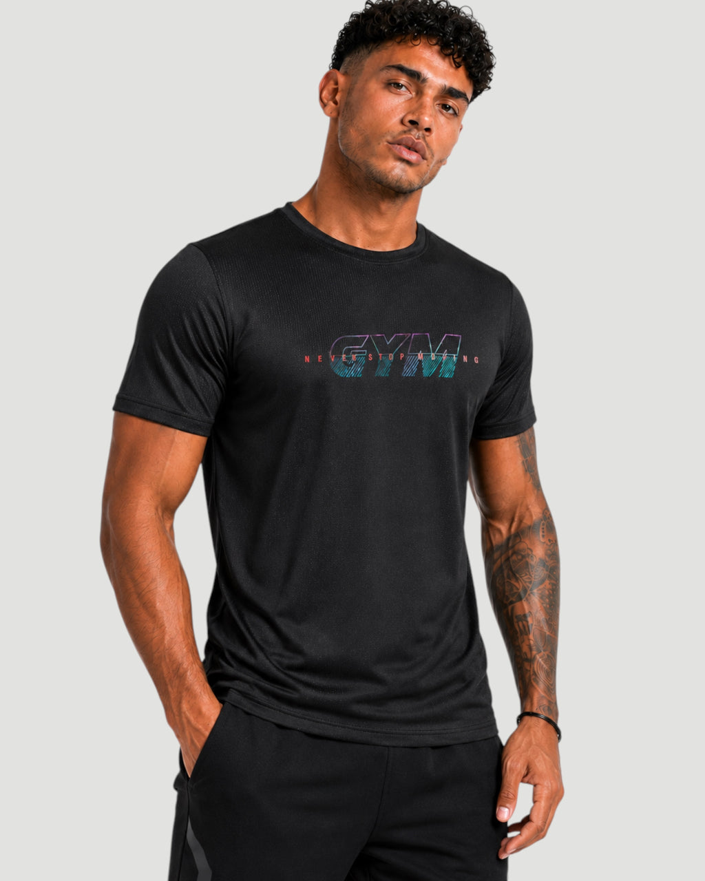 ATHLEX Men’s Black GYM Dry Fit Performance T-Shirt