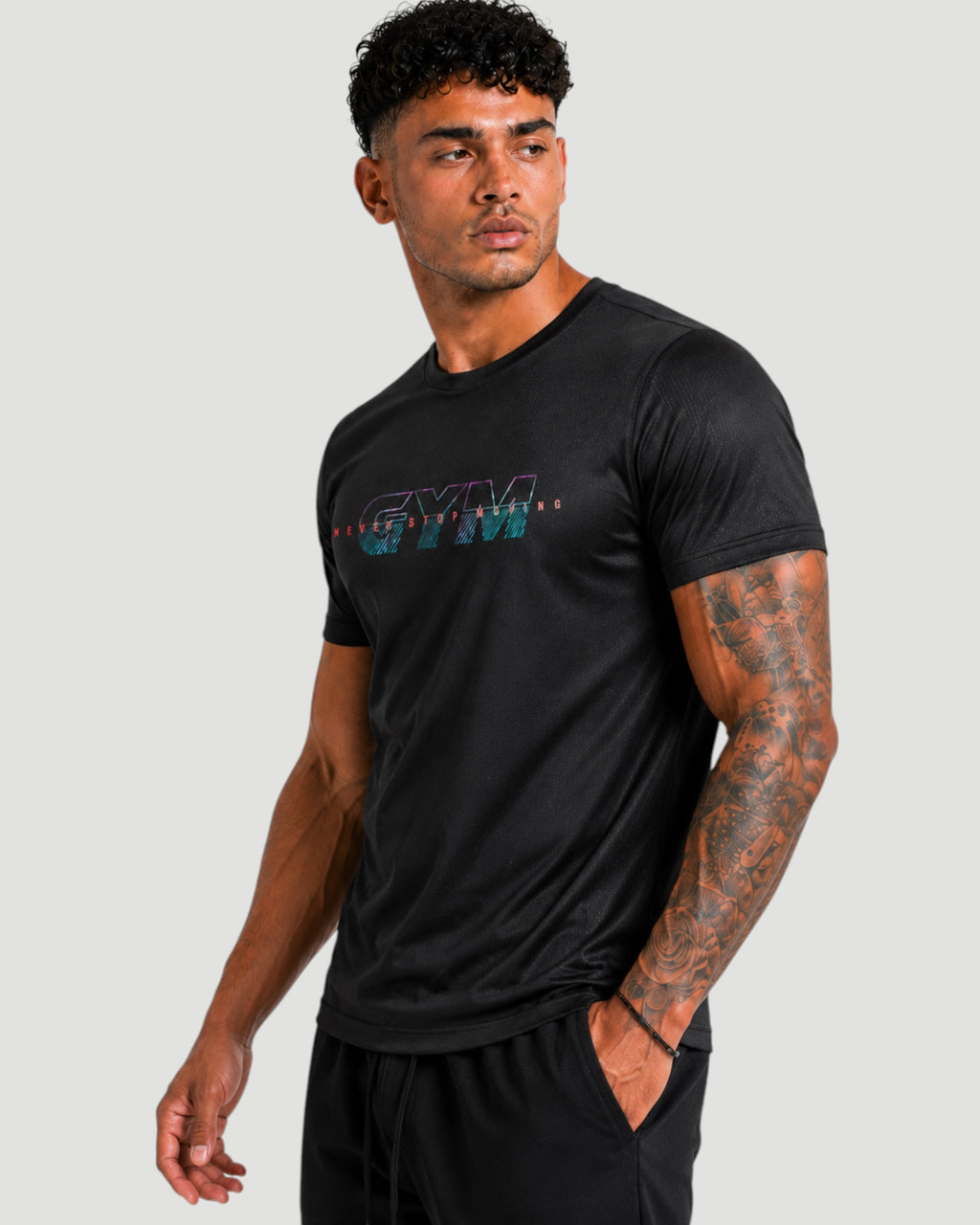 ATHLEX Men’s Black GYM Dry Fit Performance T-Shirt