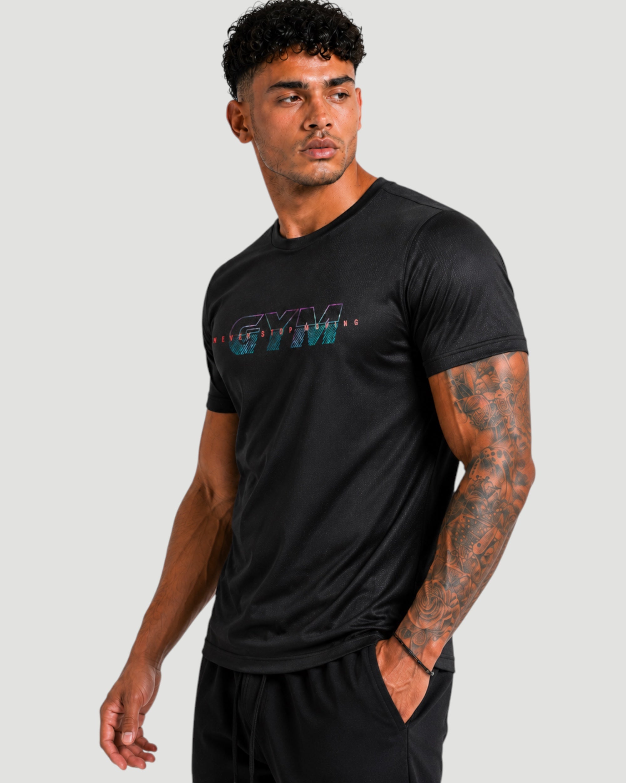 ATHLEX Men’s Black GYM Dry Fit Performance T-Shirt