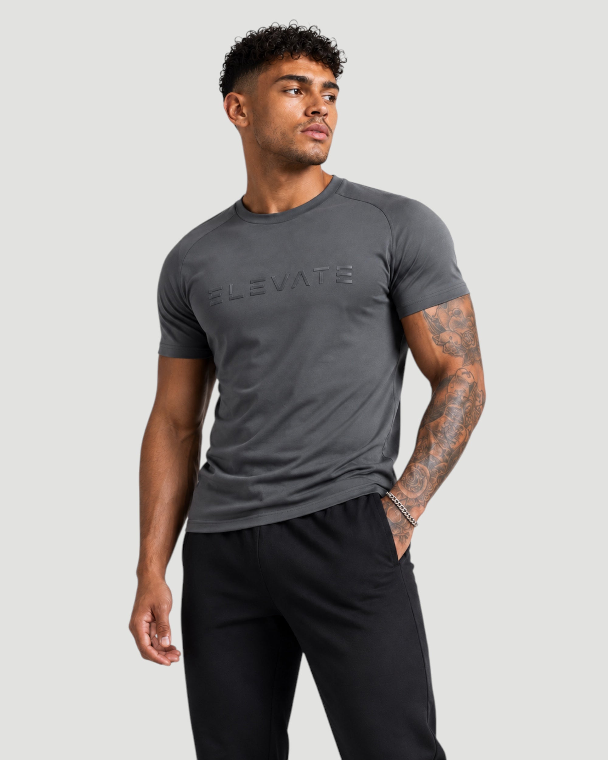 ATHLEX Men’s Grey Elevate Cotton T-Shirt