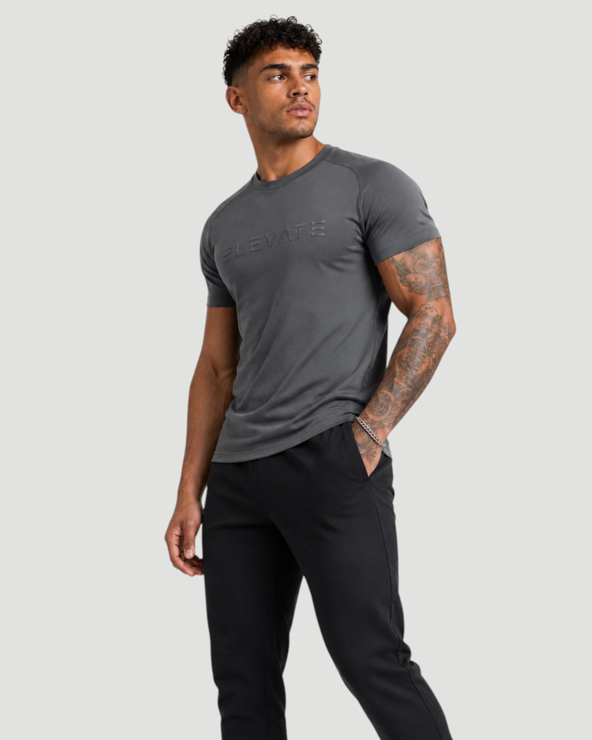 ATHLEX Men’s Grey Elevate Cotton T-Shirt