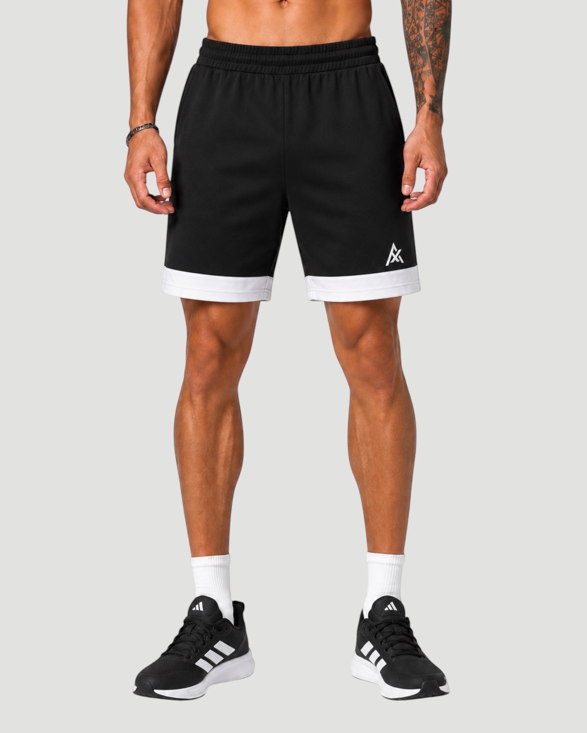 ATHLEX Core Training Shorts - Black/White