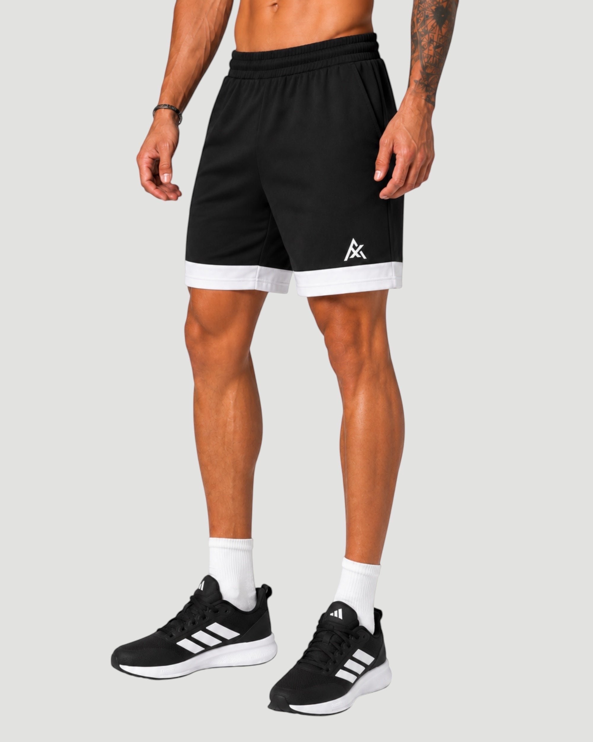 ATHLEX Core Training Shorts - Black/White