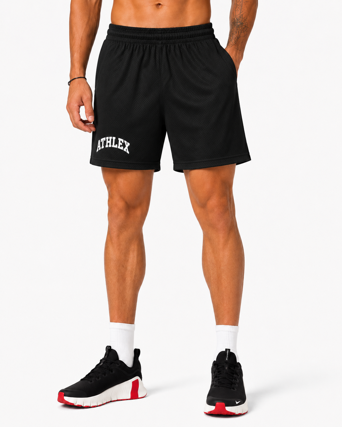 ATHLEX Varsity Mesh Basketball Shorts – Jet Black