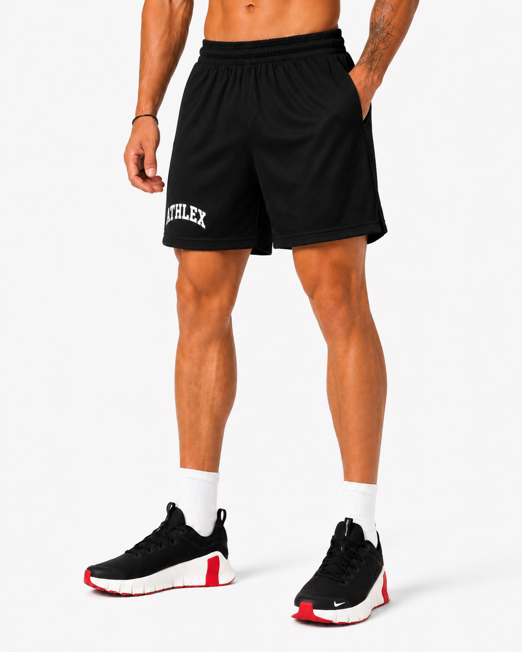 ATHLEX Varsity Mesh Basketball Shorts – Jet Black