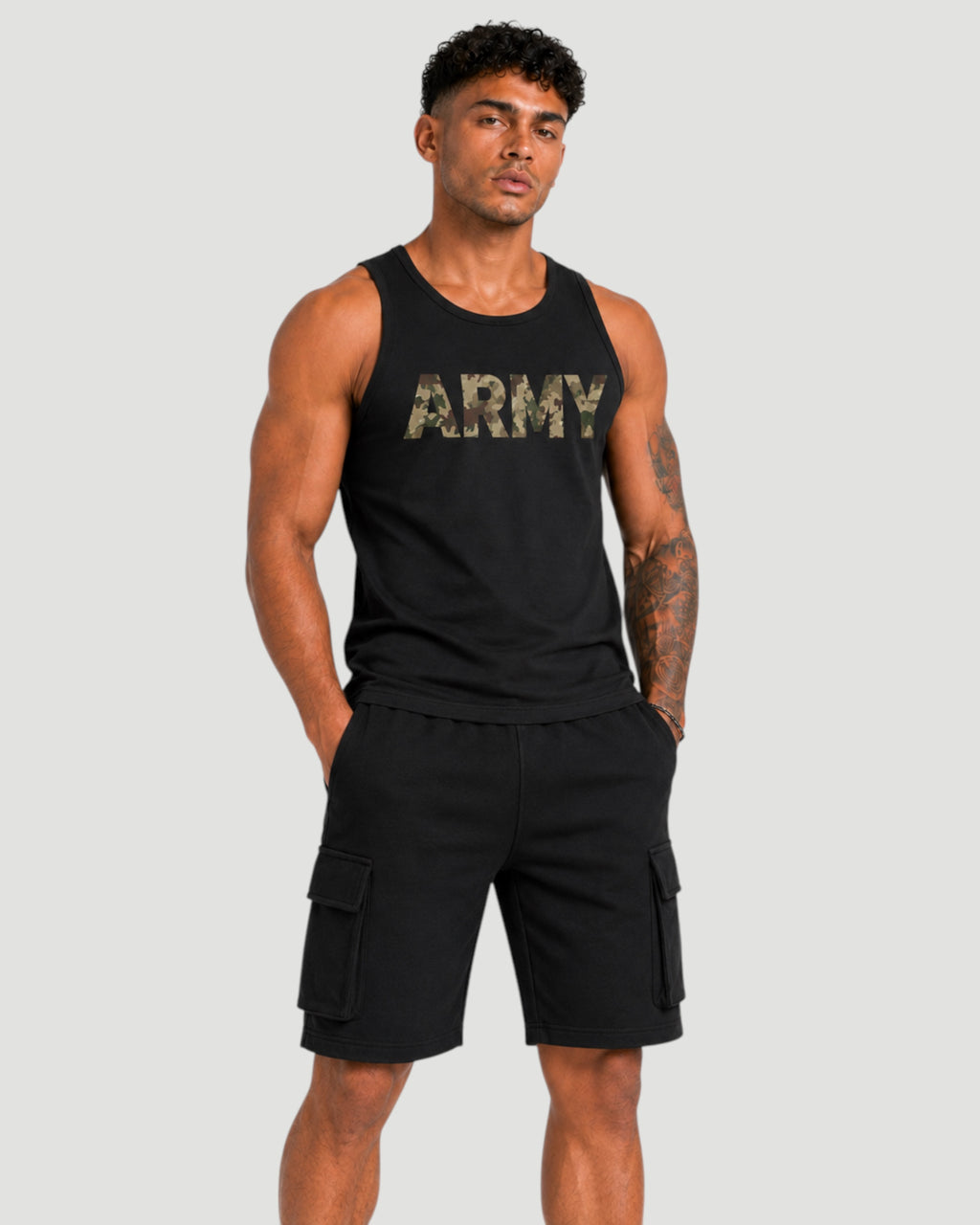 ATHLEX Army Sleeveless Tank - Black