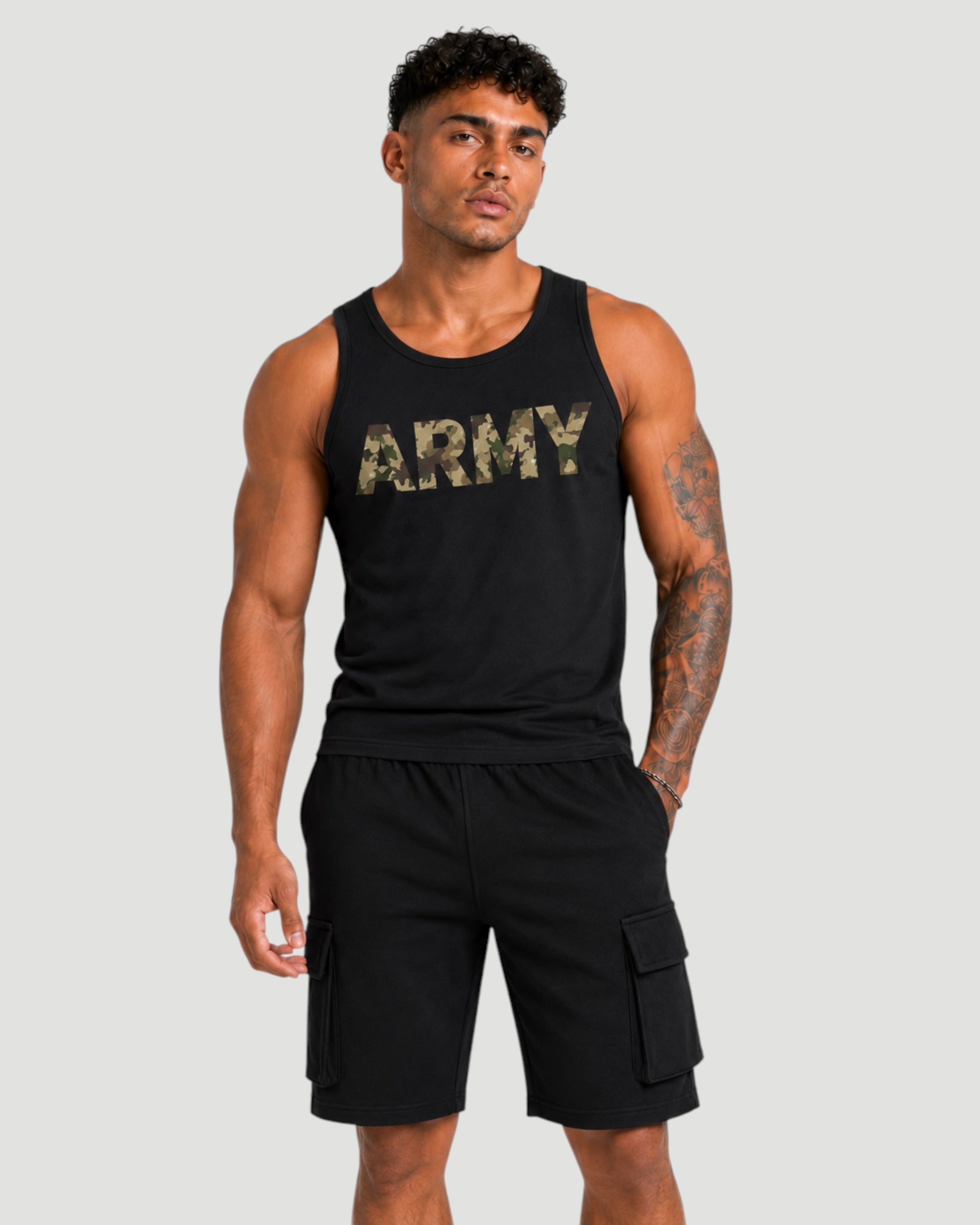 ATHLEX Army Sleeveless Tank - Black