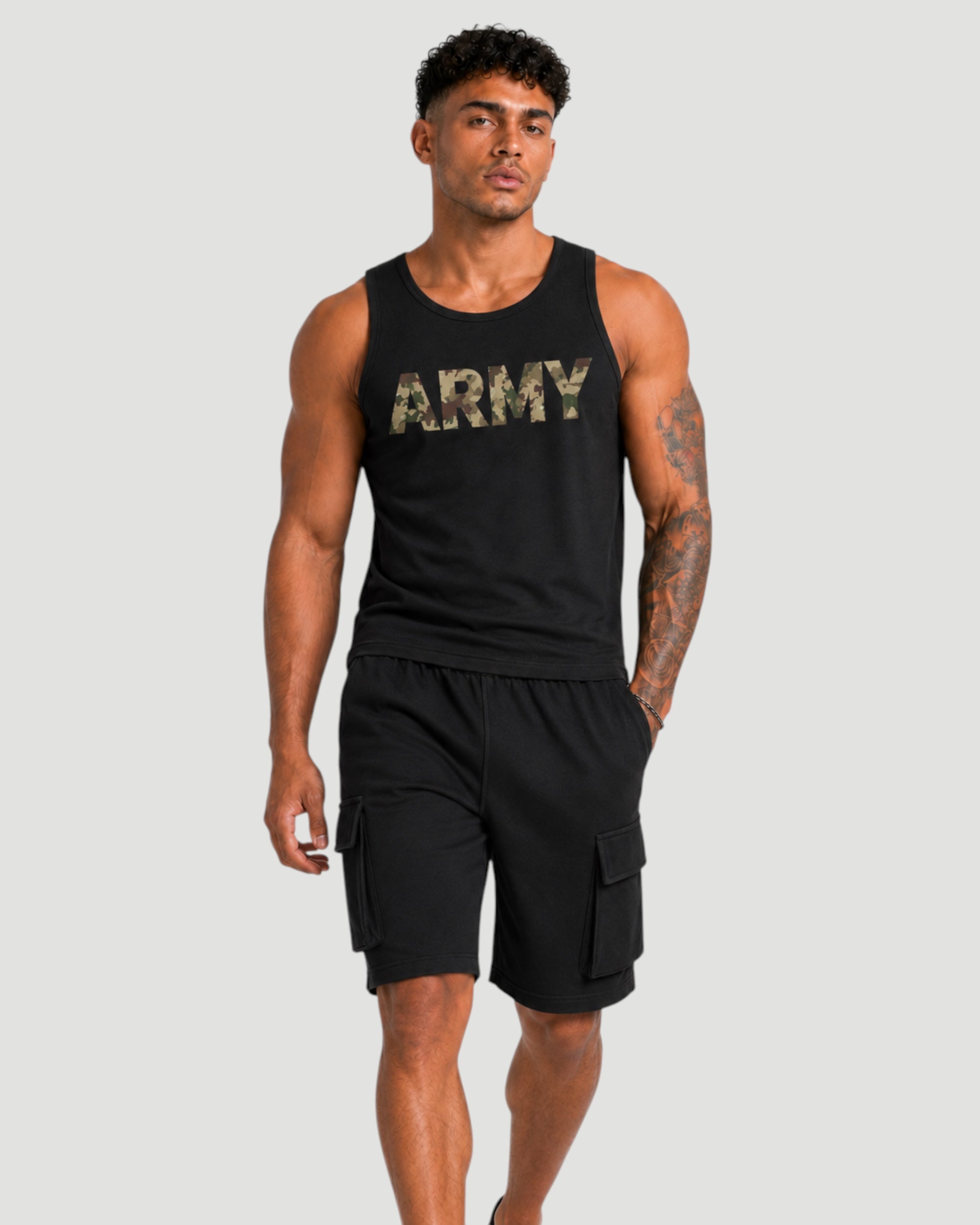 ATHLEX Army Sleeveless Tank - Black
