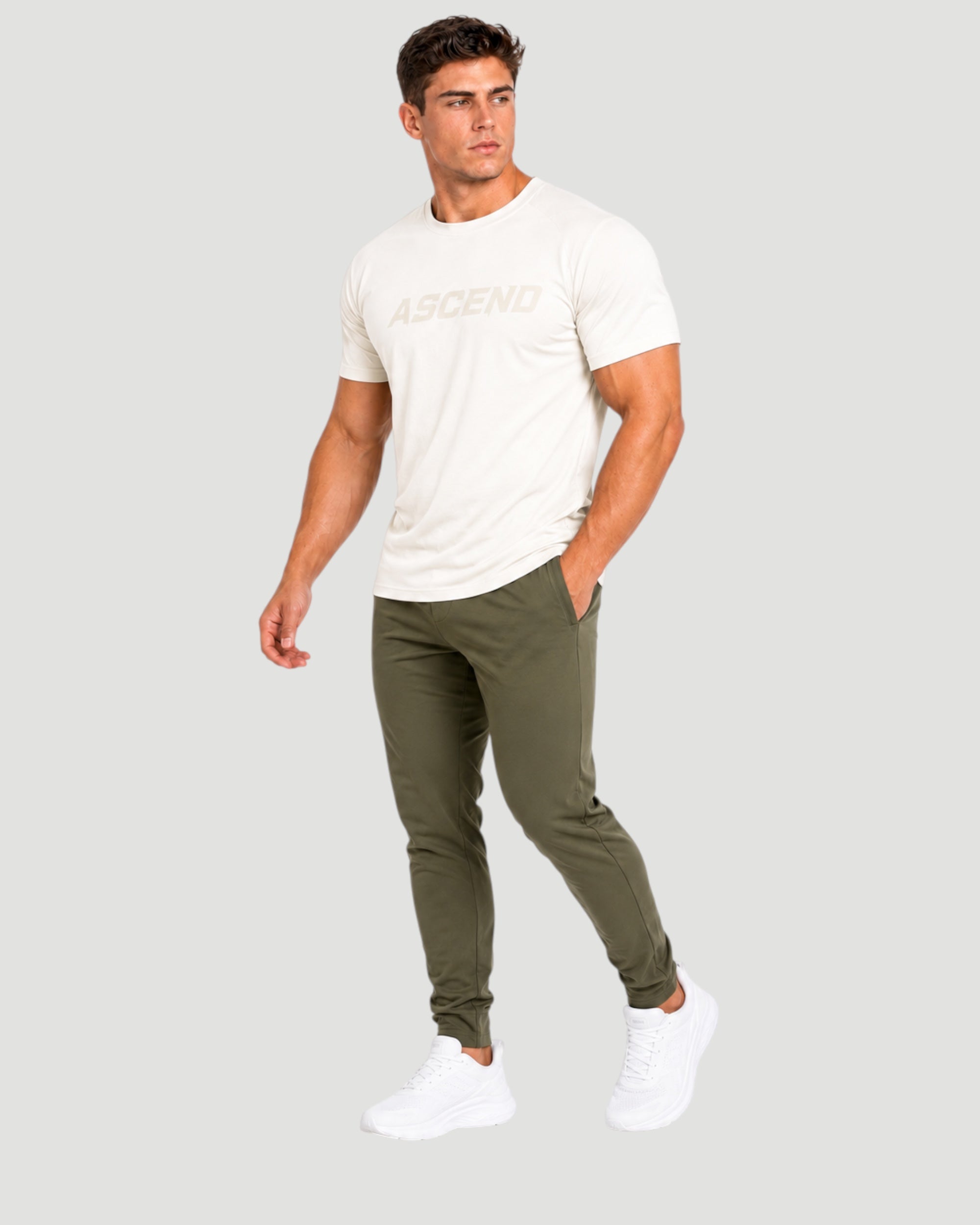 ATHLEX Premium Cotton Tee – Off White