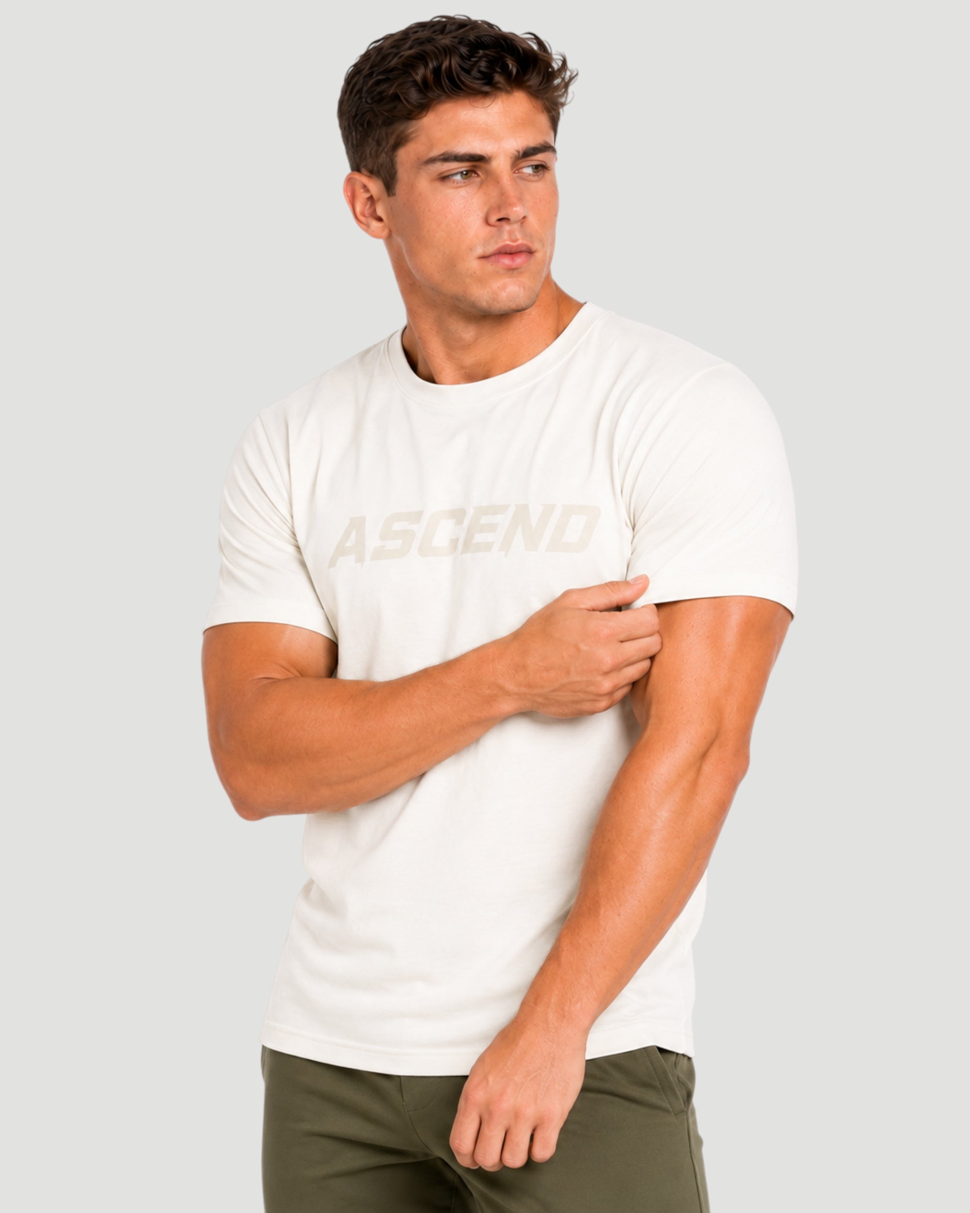 ATHLEX Premium Cotton Tee – Off White