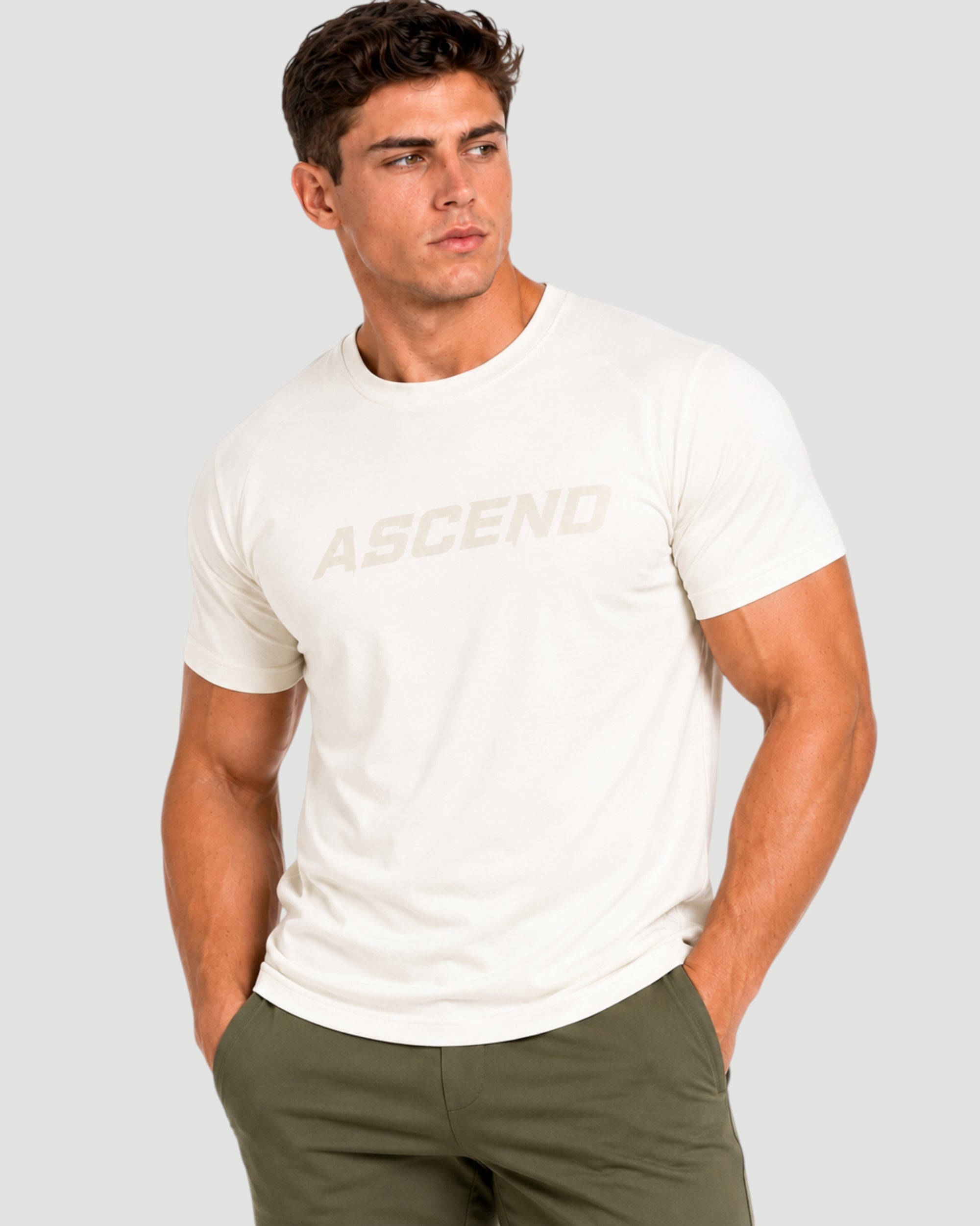 ATHLEX Premium Cotton Tee – Off White