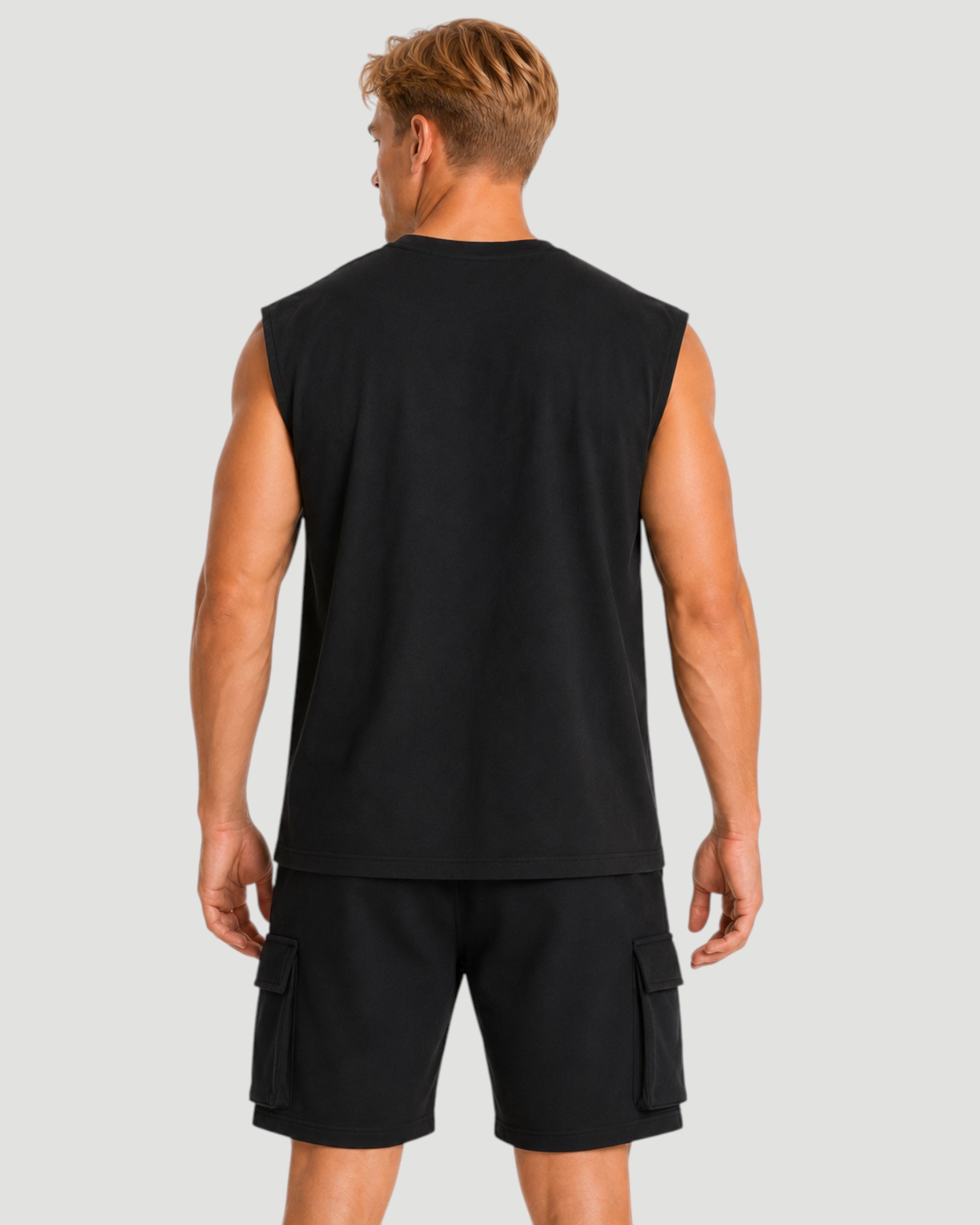 ATHLEX Drop Shoulder Sleeveless Tee - Black
