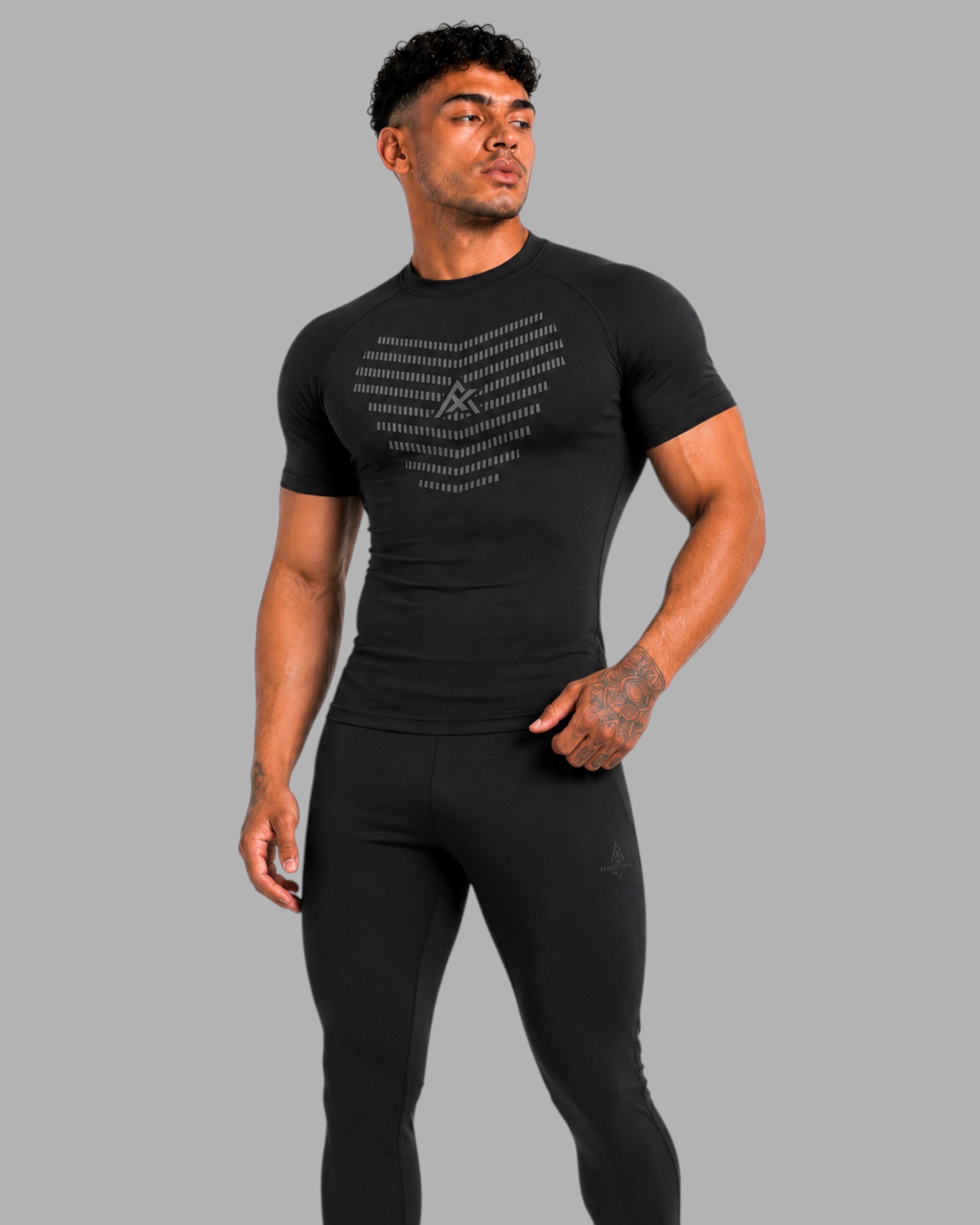 ATHLEX Black Geo Compression Shirt