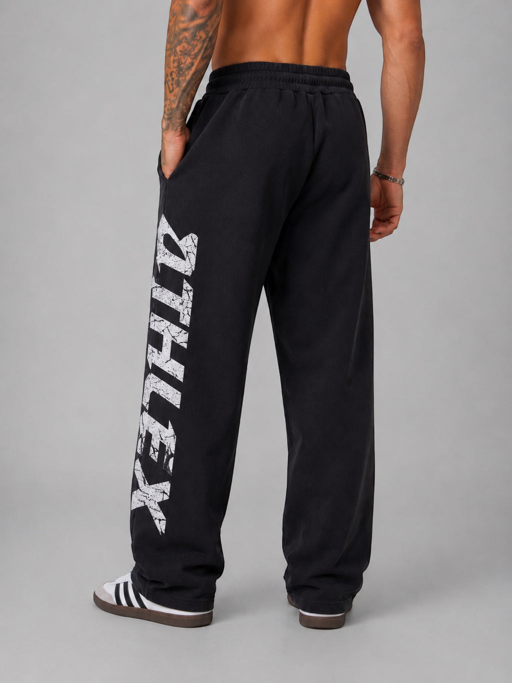 ATHLEX Legacy Wide-Leg Cotton Sweatpants – Black