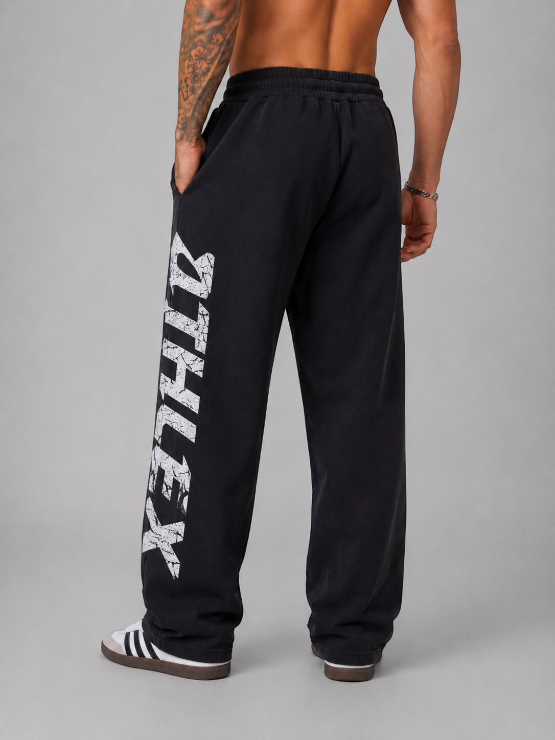 ATHLEX Legacy Wide-Leg Cotton Sweatpants – Black