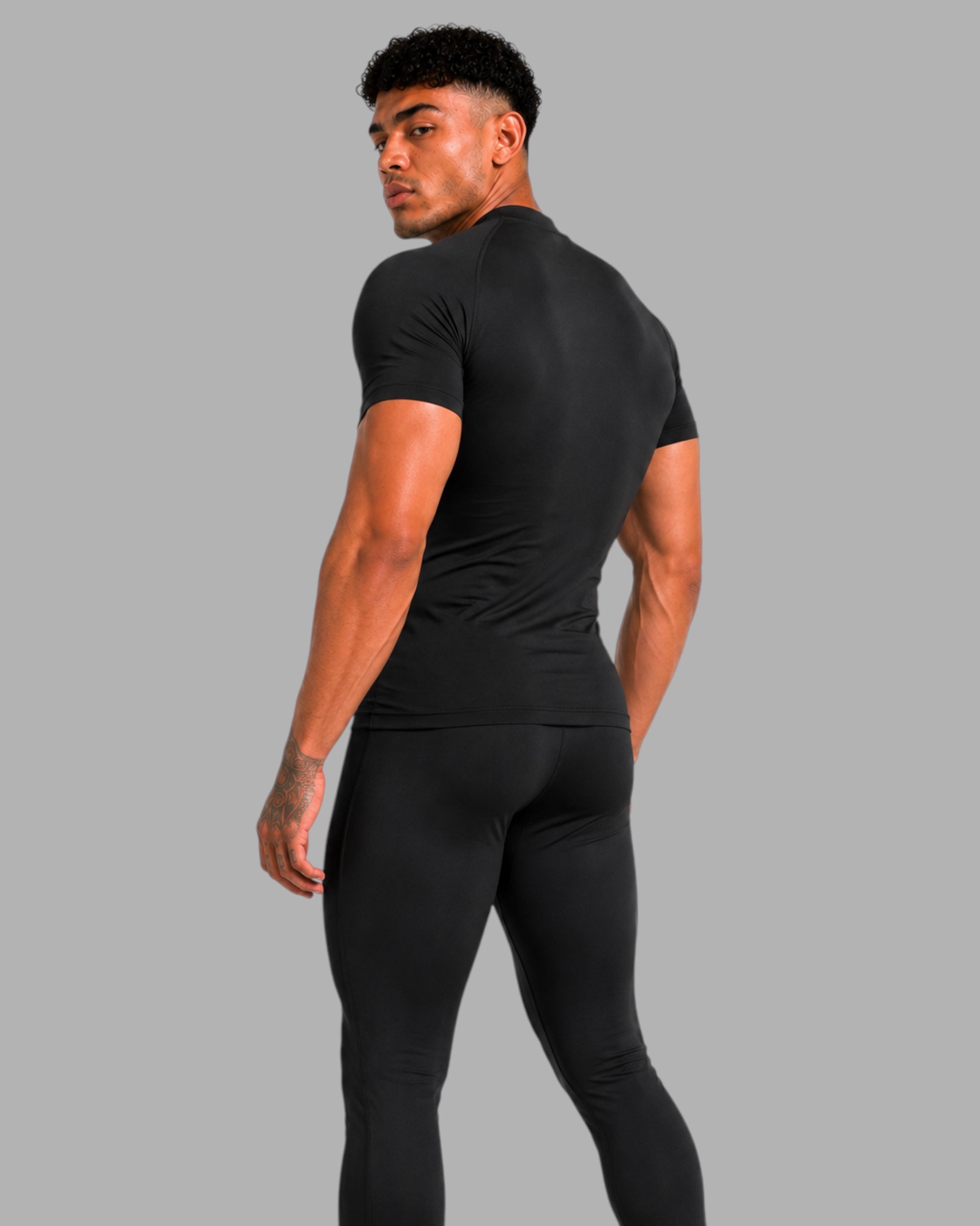 ATHLEX Black Geo Compression Shirt