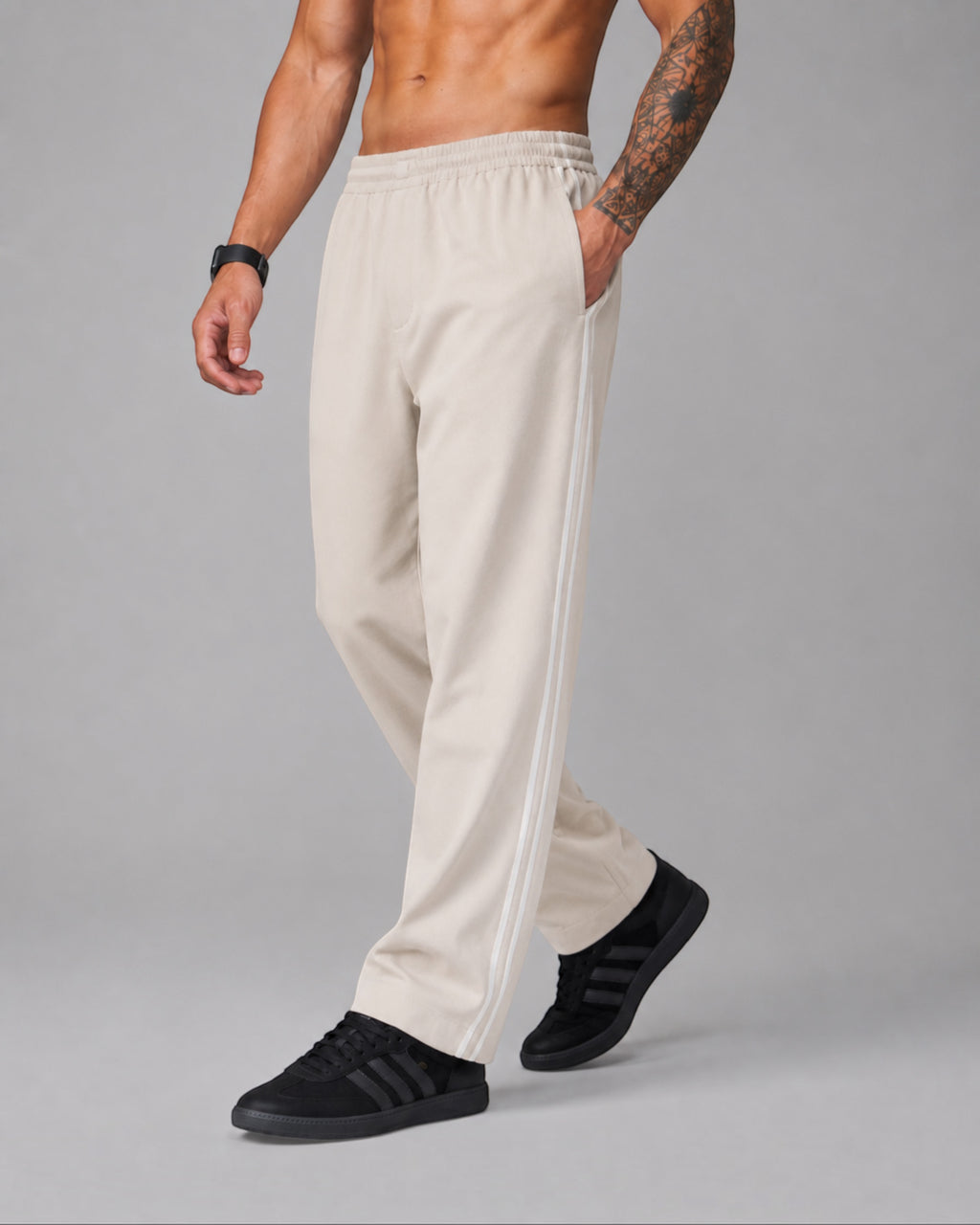 ATHLEX Essential Premium Cotton Terry Sweatpants – Sand Beige