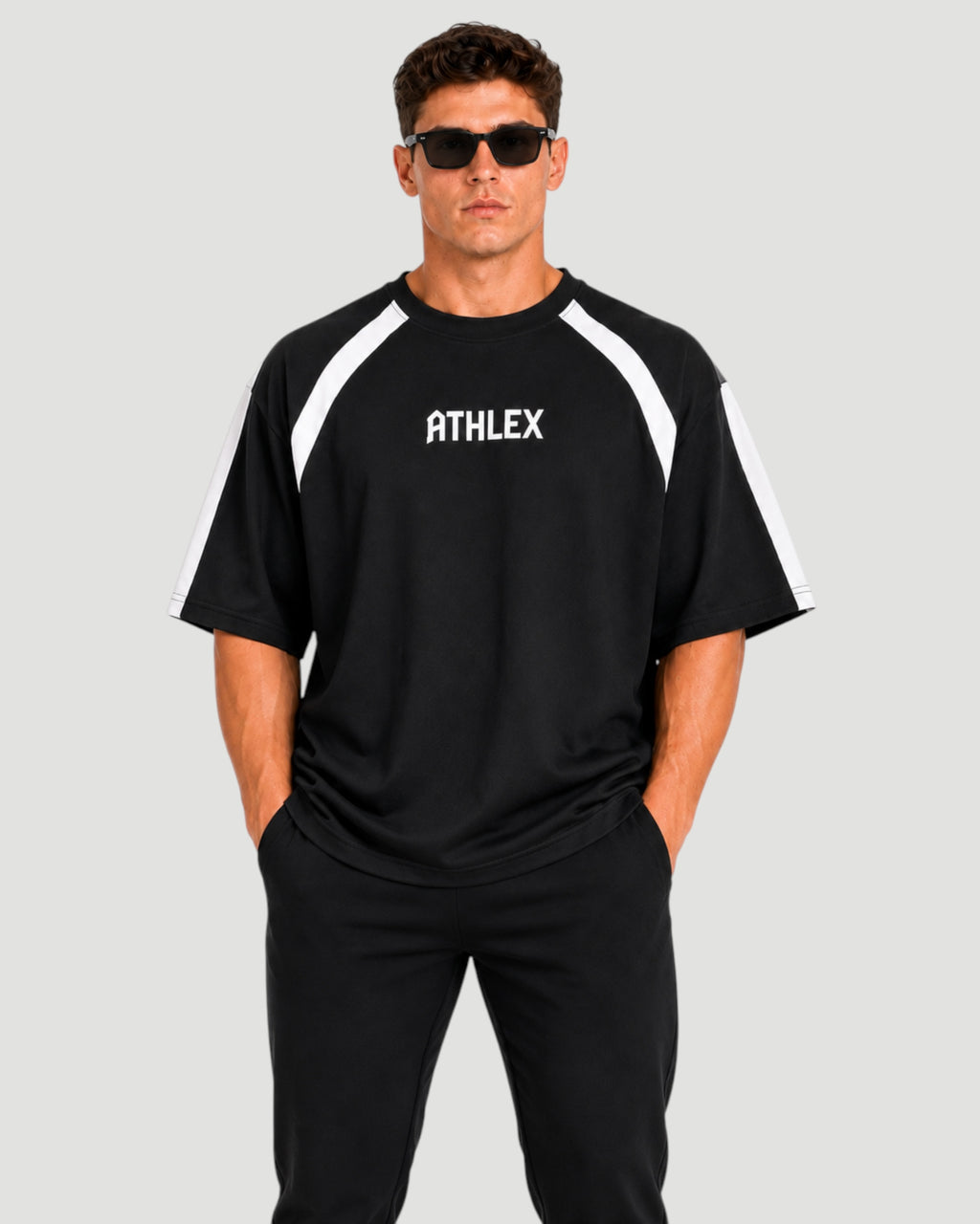 ATHLEX Men’s Black Oversized Performance T-Shirt