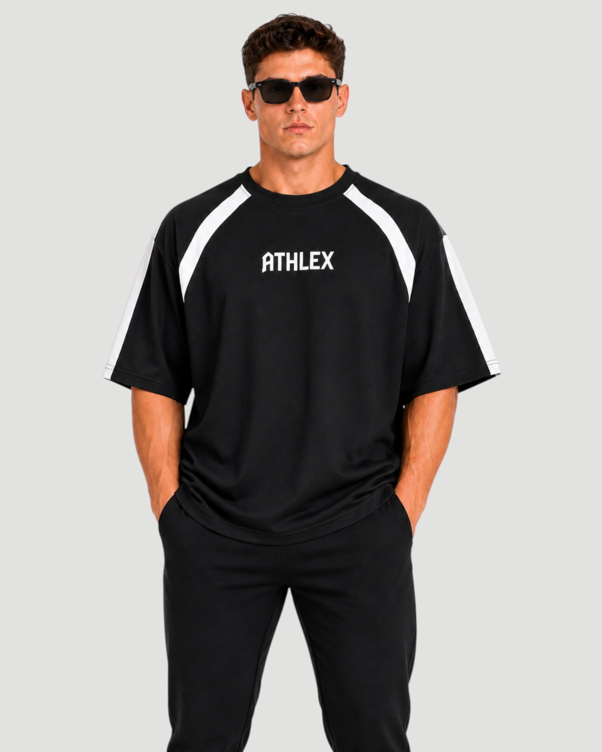 ATHLEX Men’s Black Oversized Performance T-Shirt