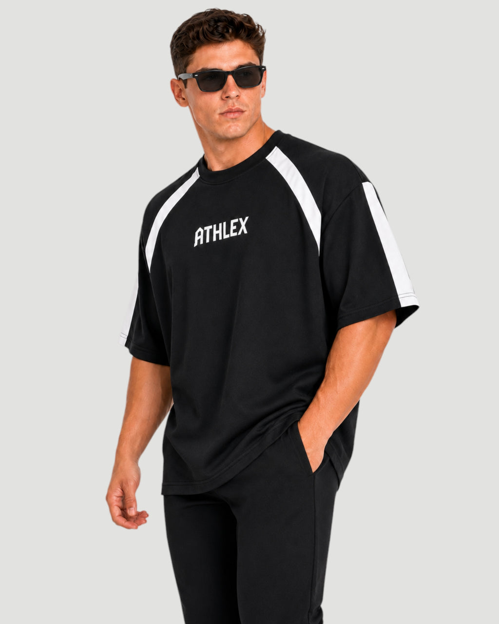 ATHLEX Men’s Black Oversized Performance T-Shirt