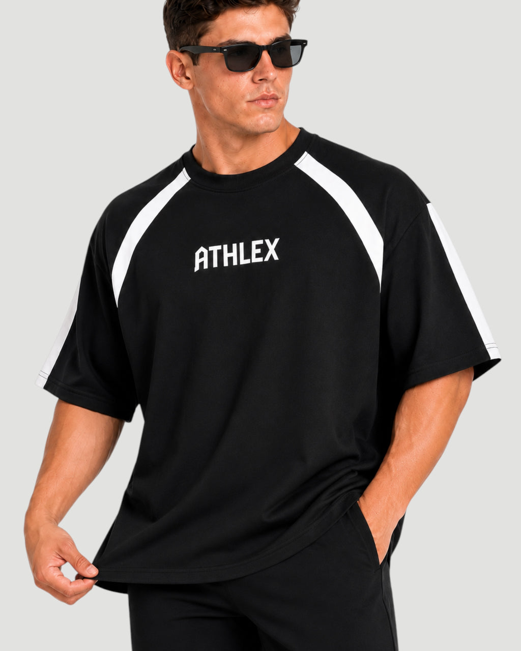 ATHLEX Men’s Black Oversized Performance T-Shirt
