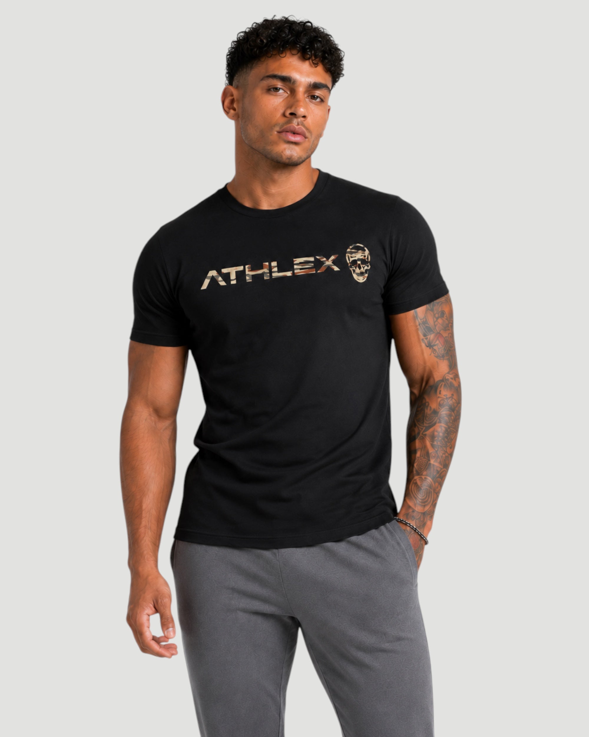 ATHLEX Phantom Skull Cotton Tee – Black