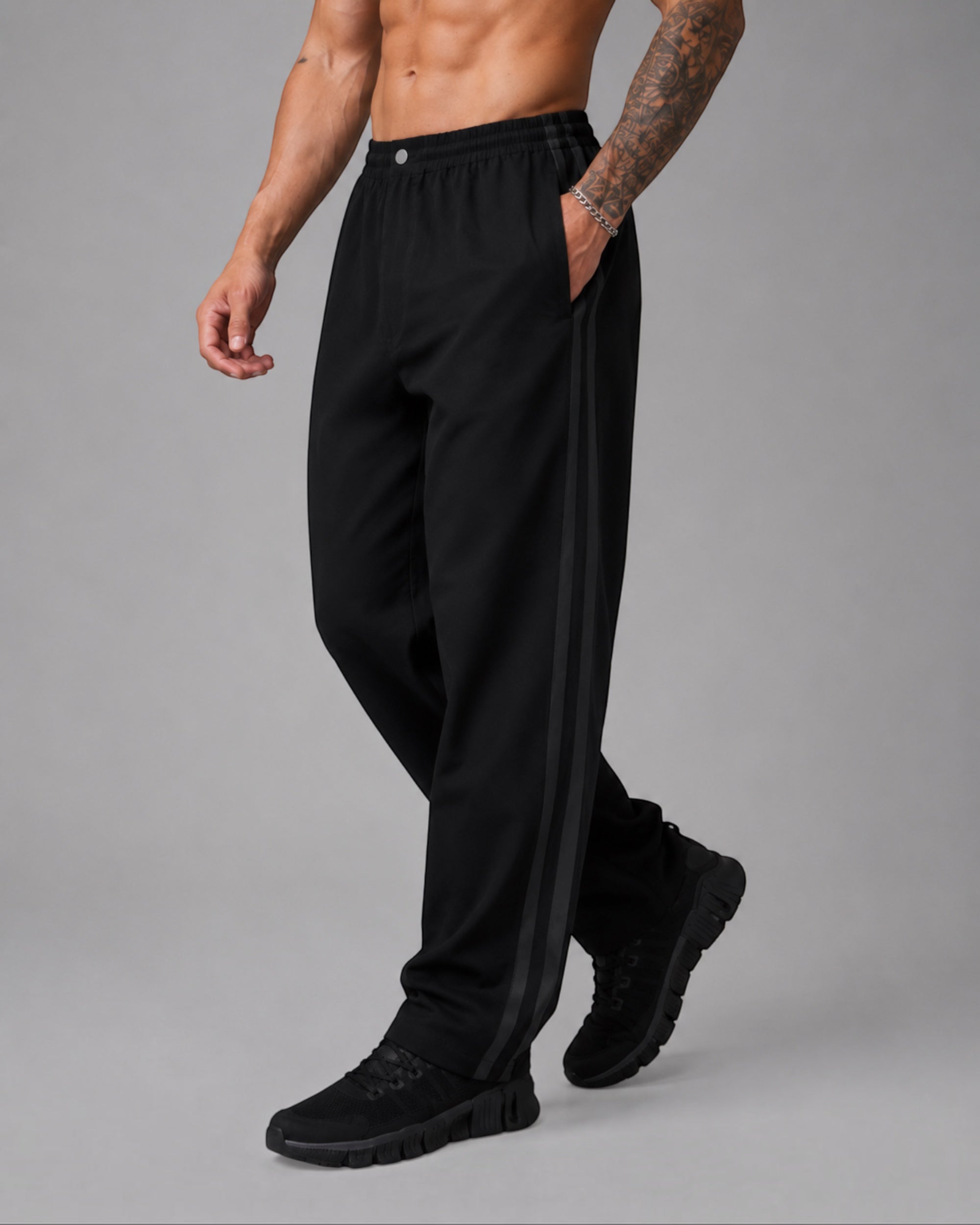 ATHLEX Shadowline Straight-Leg Track Pants – Jet Black