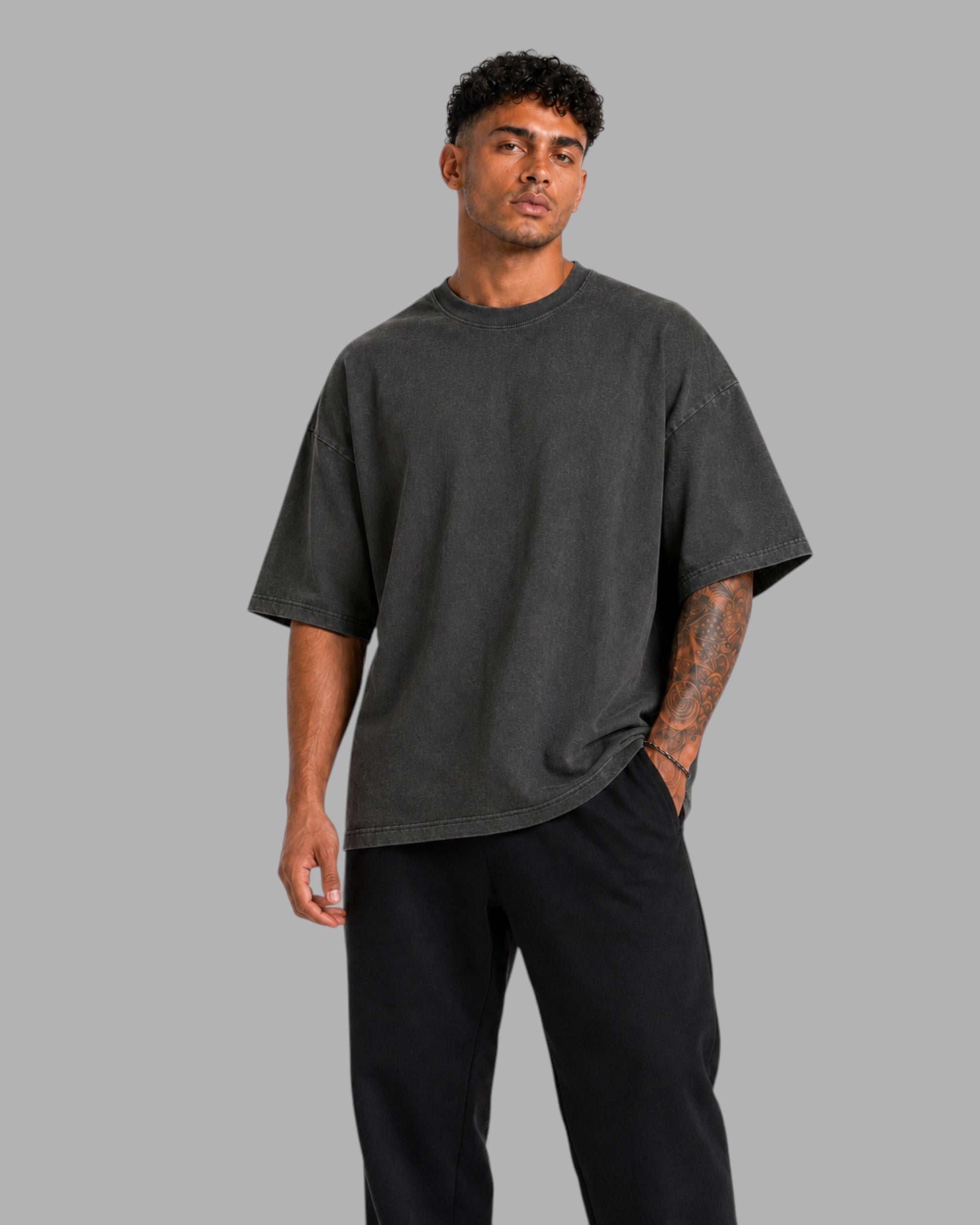 Athlex Oversized Essential T-Shirt – Washed Charcoal