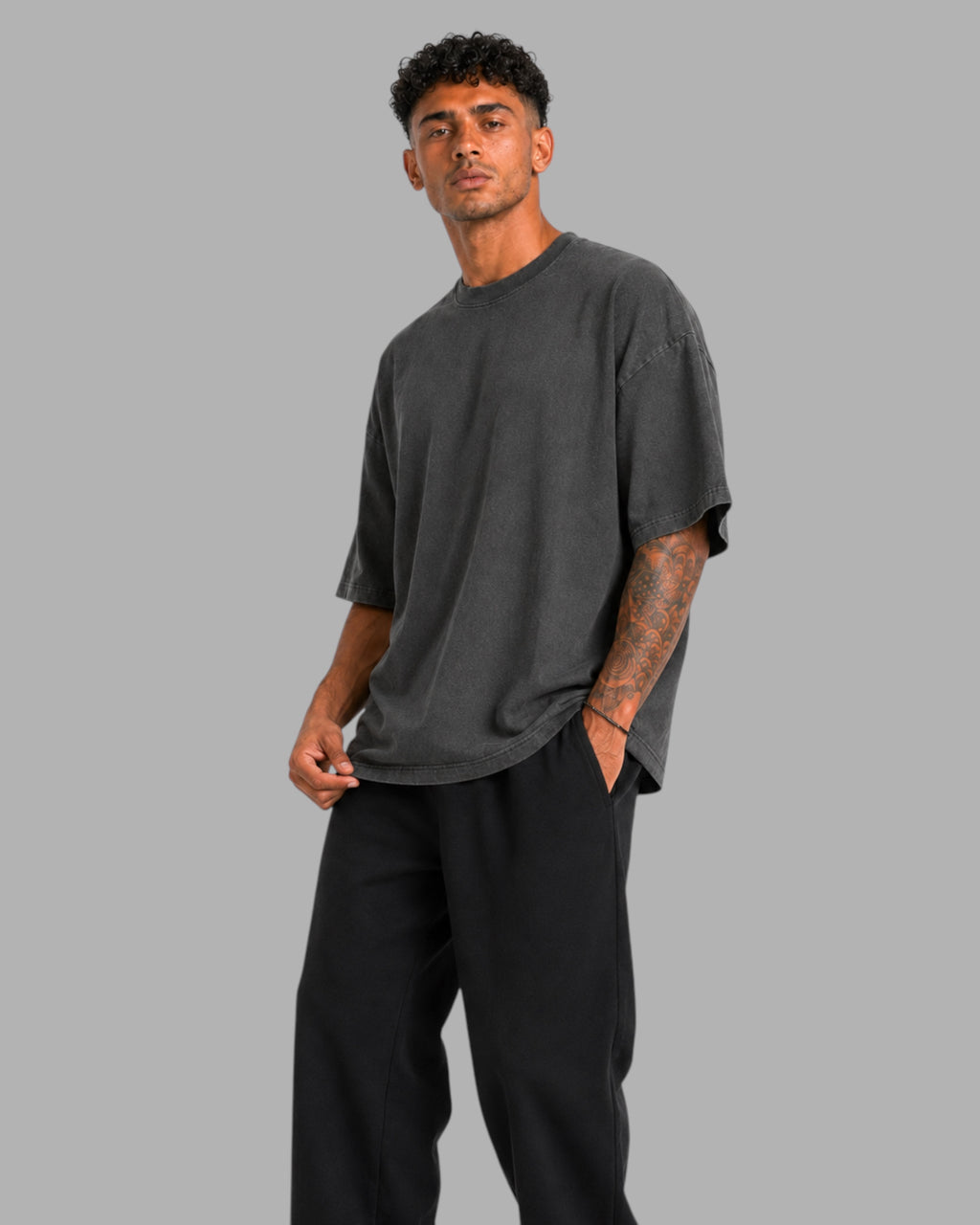 Athlex Oversized Essential T-Shirt – Washed Charcoal