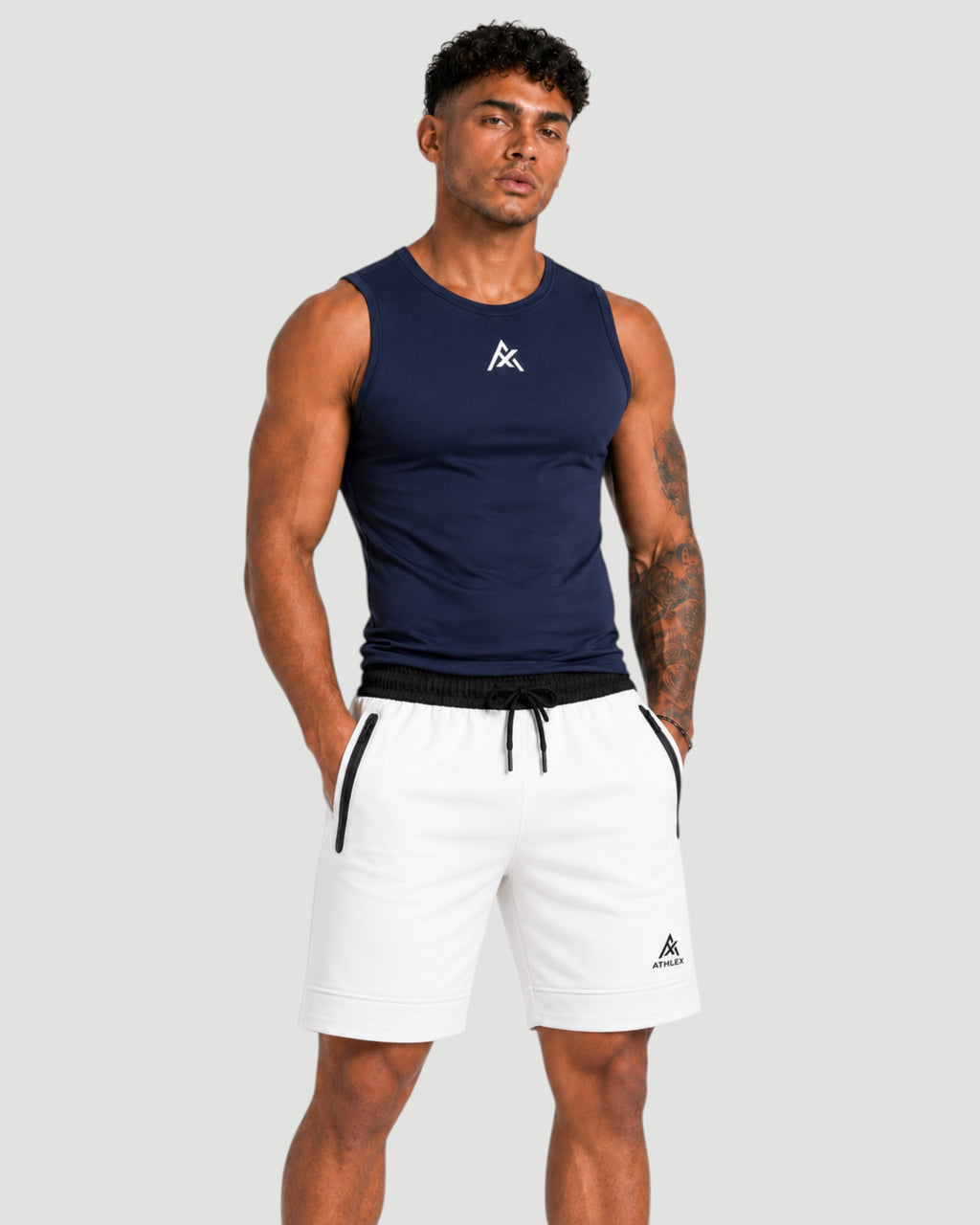 ATHLEX Compression Sleeveless Shirt - Navy Blue