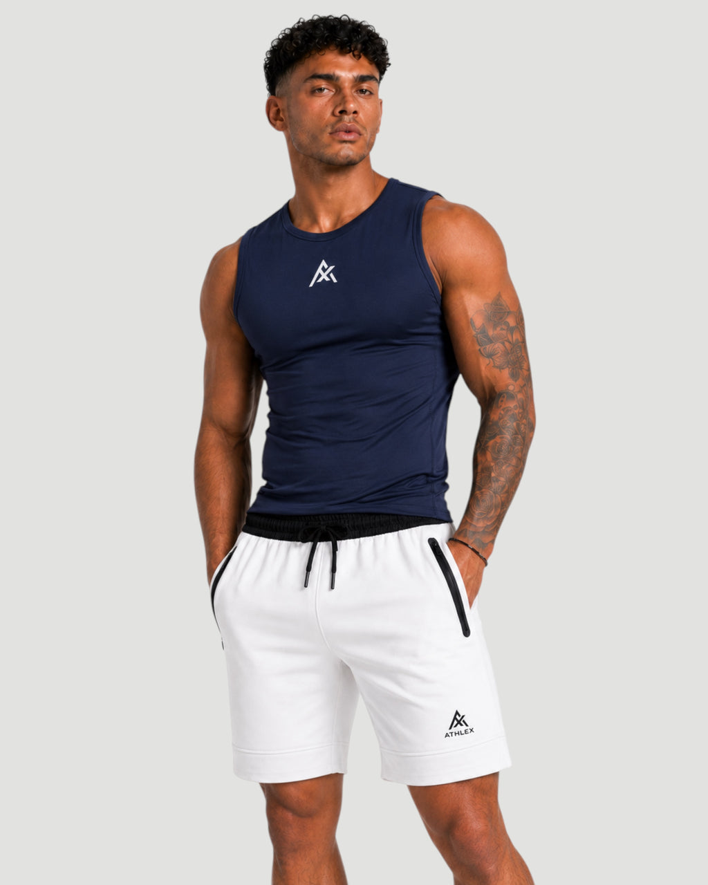 ATHLEX Compression Sleeveless Shirt - Navy Blue