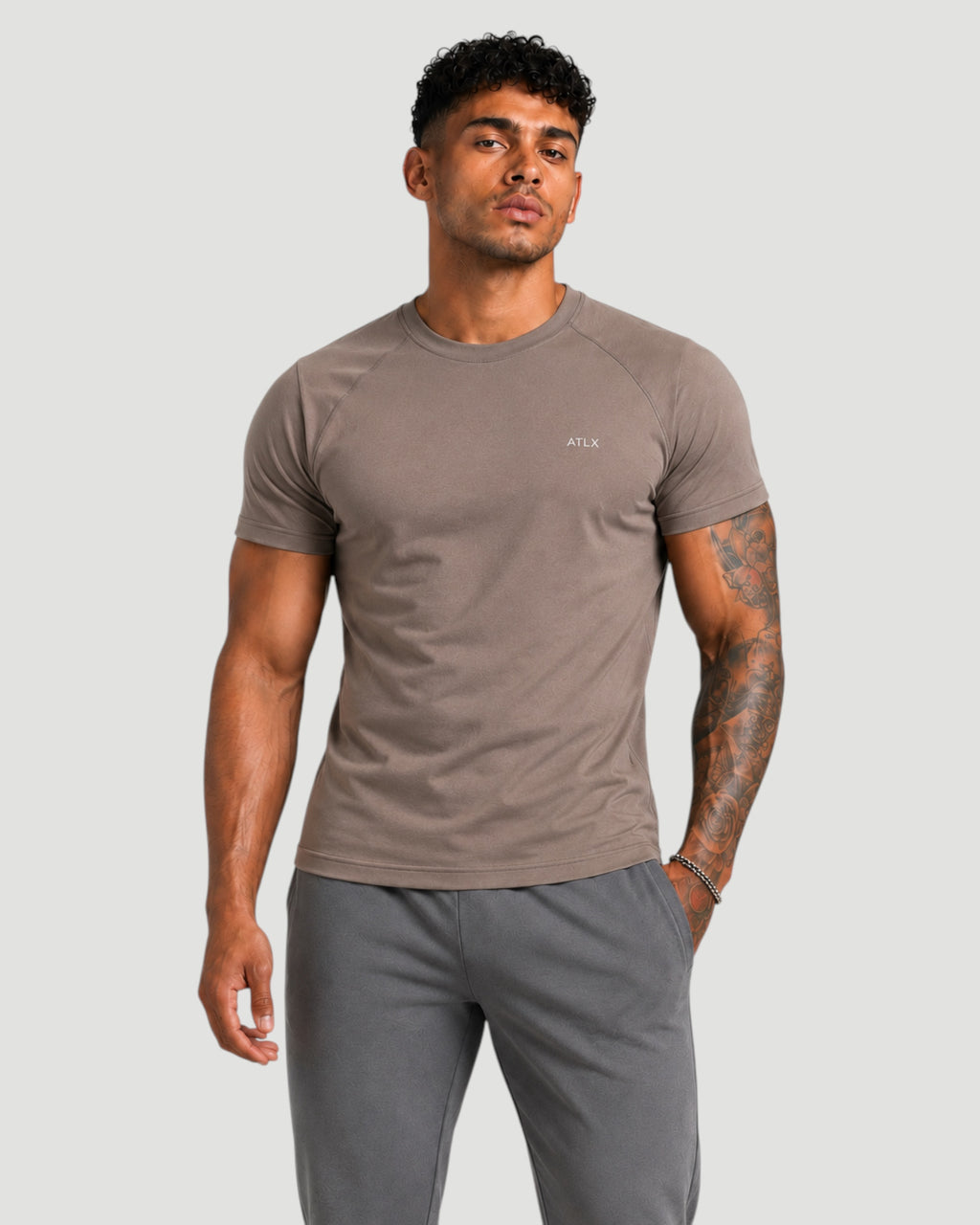 Athlex ATLX Stone Brown Performance T-Shirt