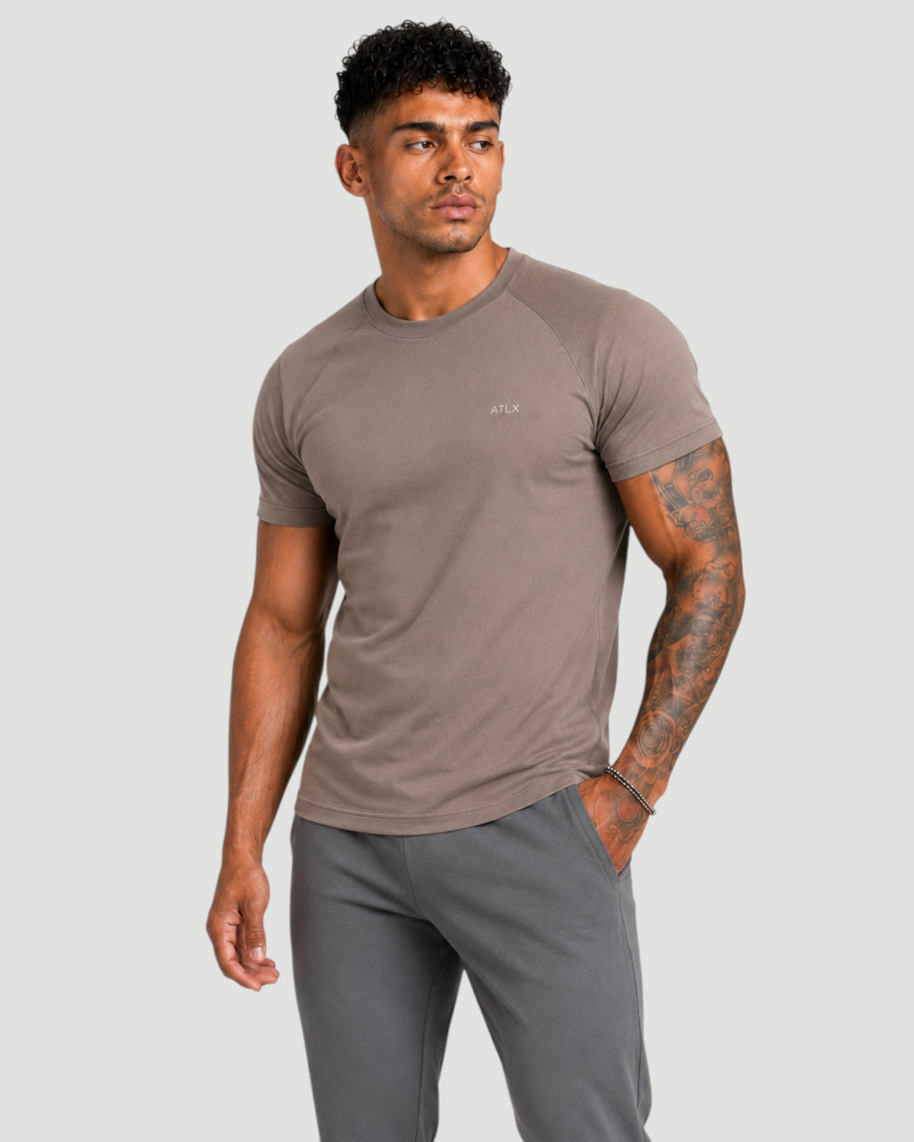 Athlex ATLX Stone Brown Performance T-Shirt