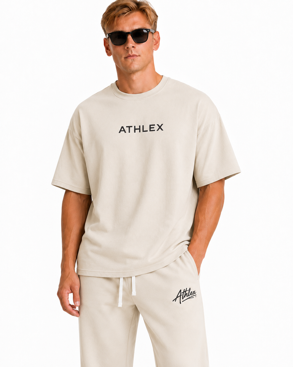Athlex Oversized Graphic T-Shirt – Cream