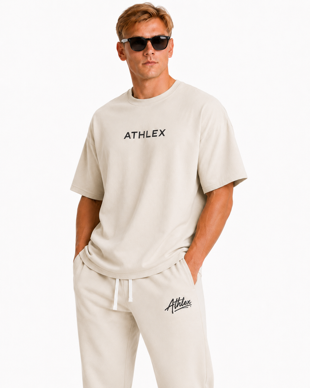 Athlex Oversized Graphic T-Shirt – Cream