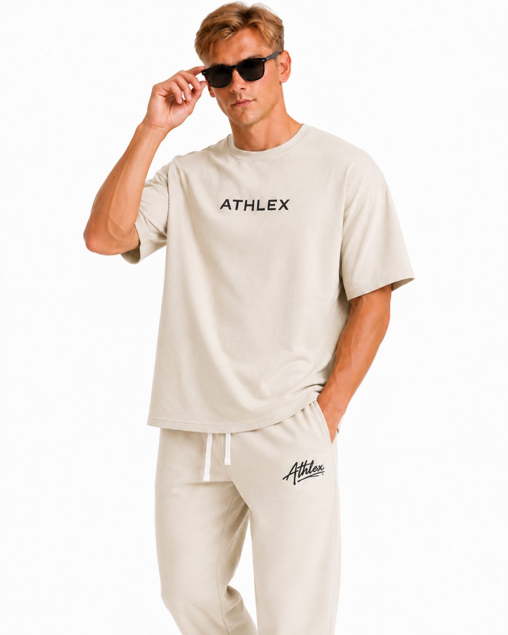 Athlex Oversized Graphic T-Shirt – Cream