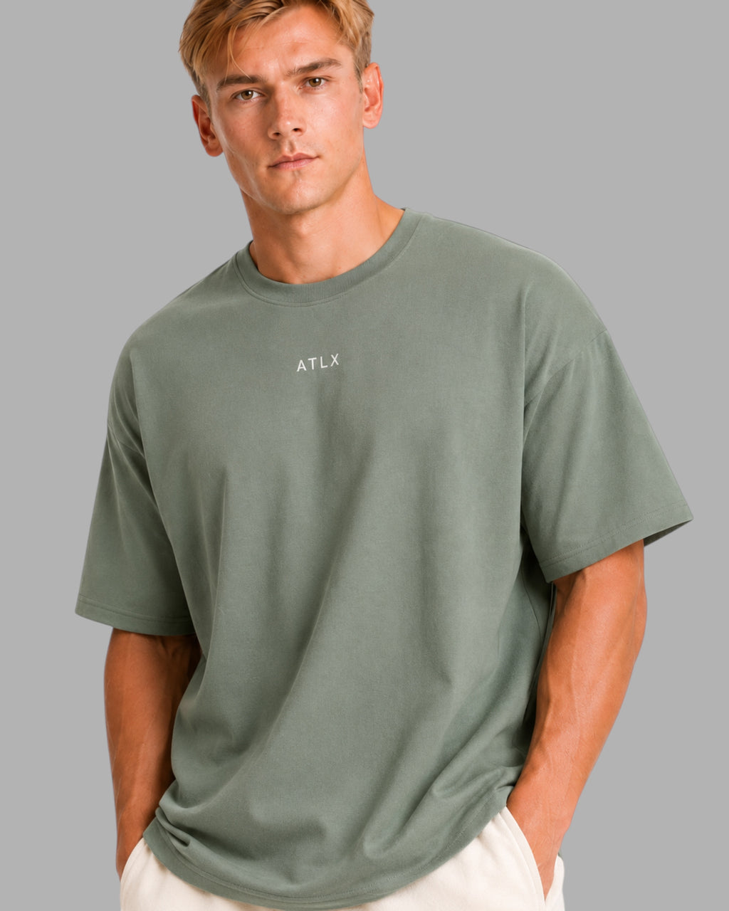 Athlex Unstoppable Oversized Graphic T-Shirt – Sage Green