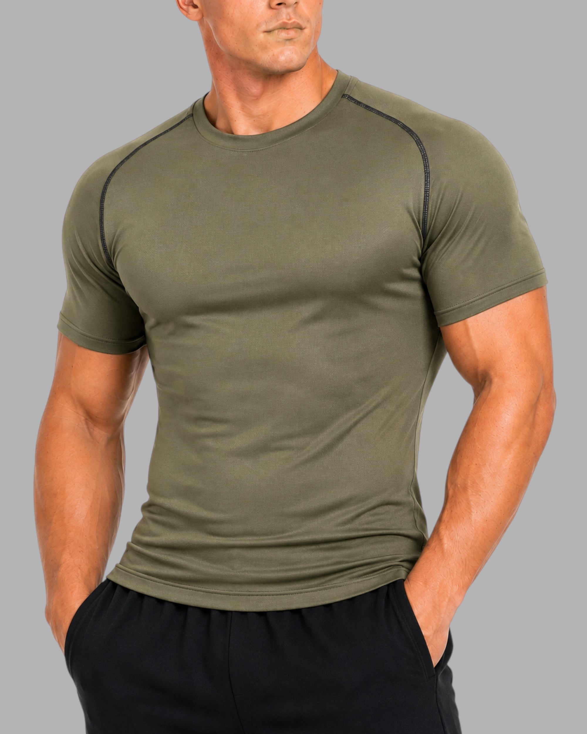 ATHLEX Olive Seamline Compression Shirt