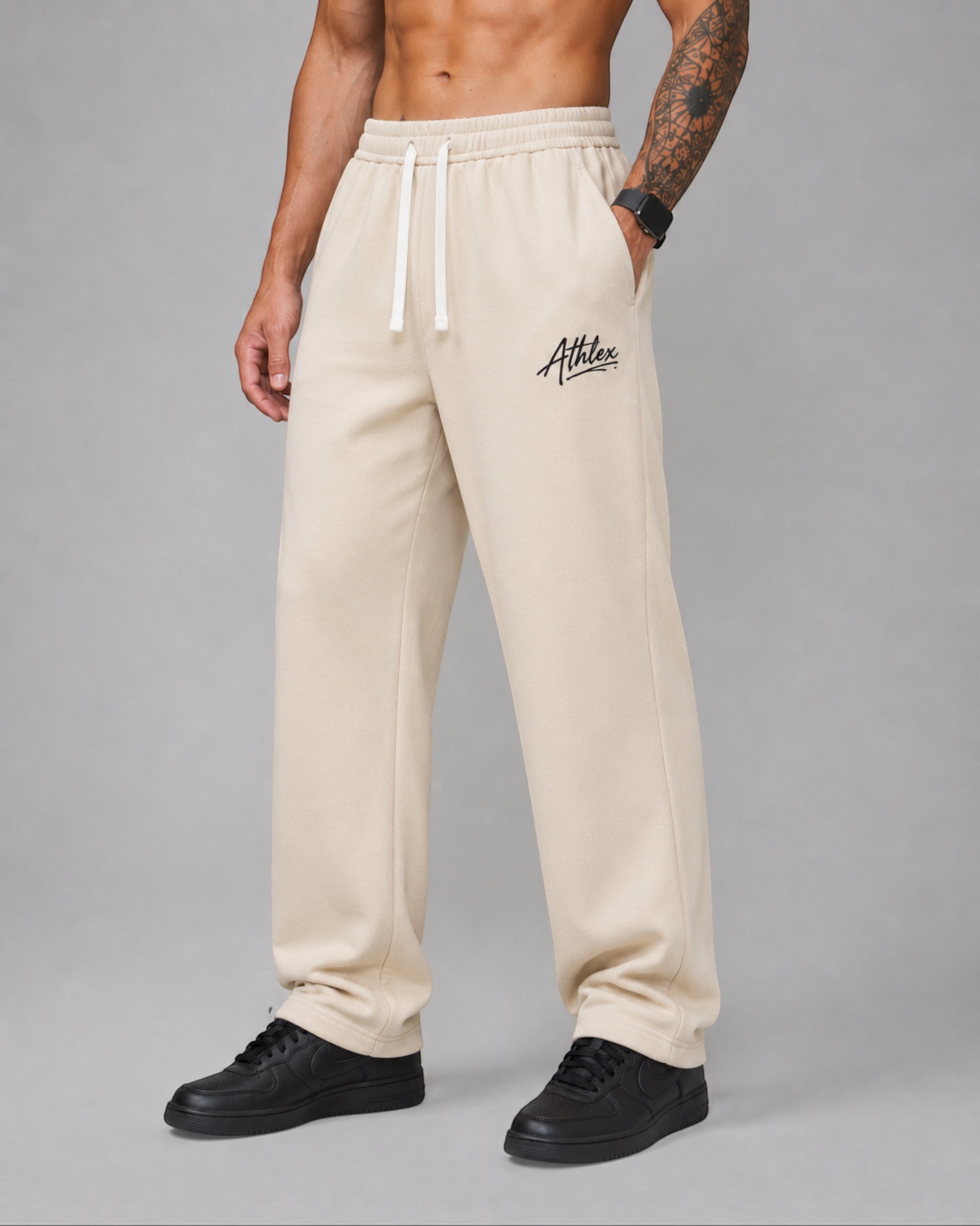 ATHLEX Signature Relaxed Sweatpants – Cream