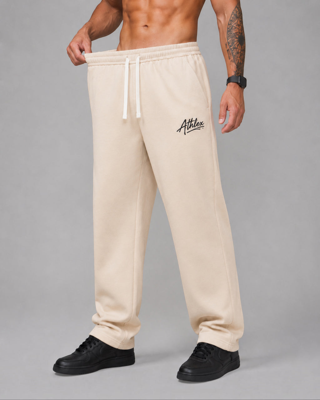 ATHLEX Signature Relaxed Sweatpants – Cream